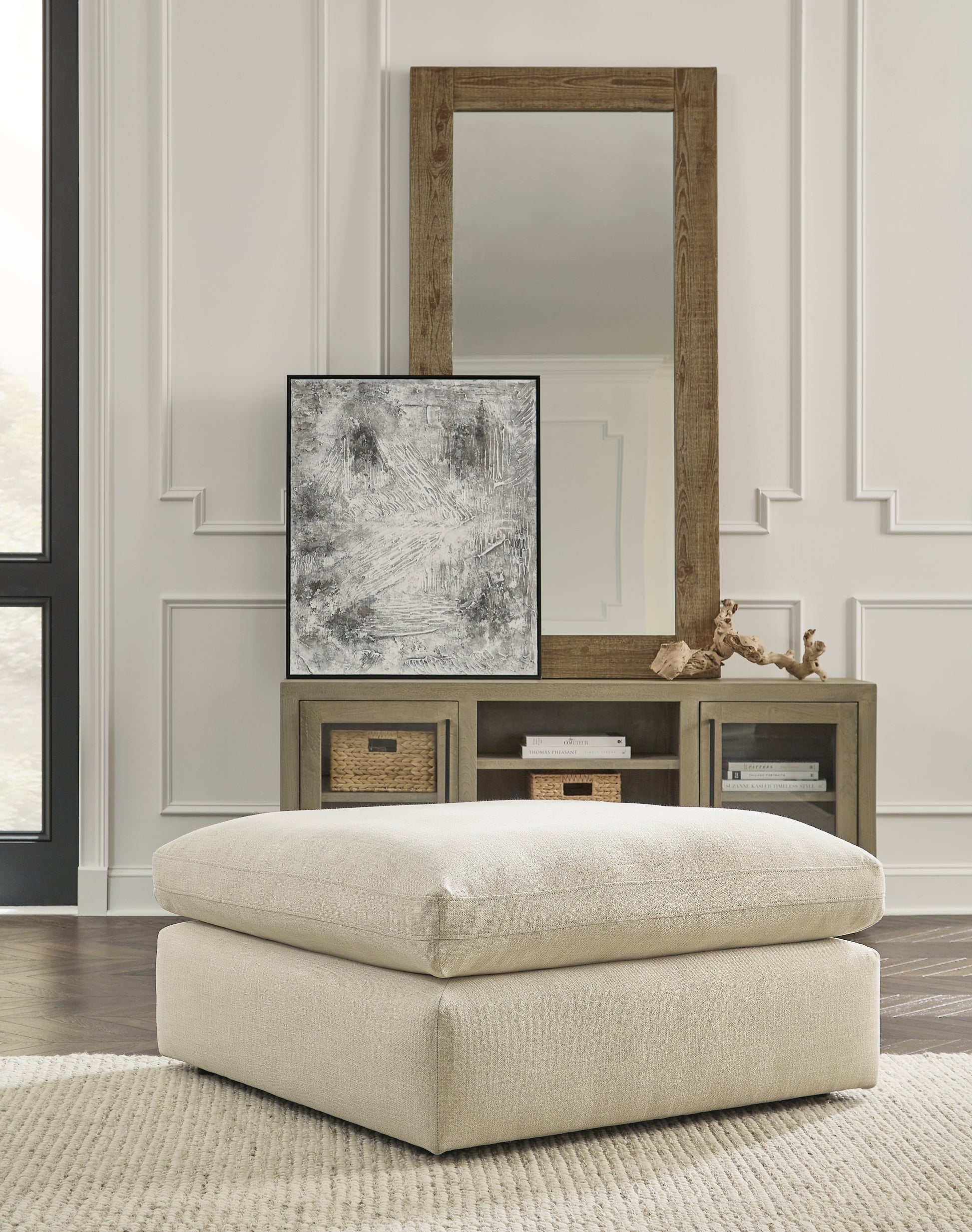 Myers Furniture Outlet - Ashley Furniture - Elyza Living Room - Oversized Accent Ottoman / Linen - 1000608