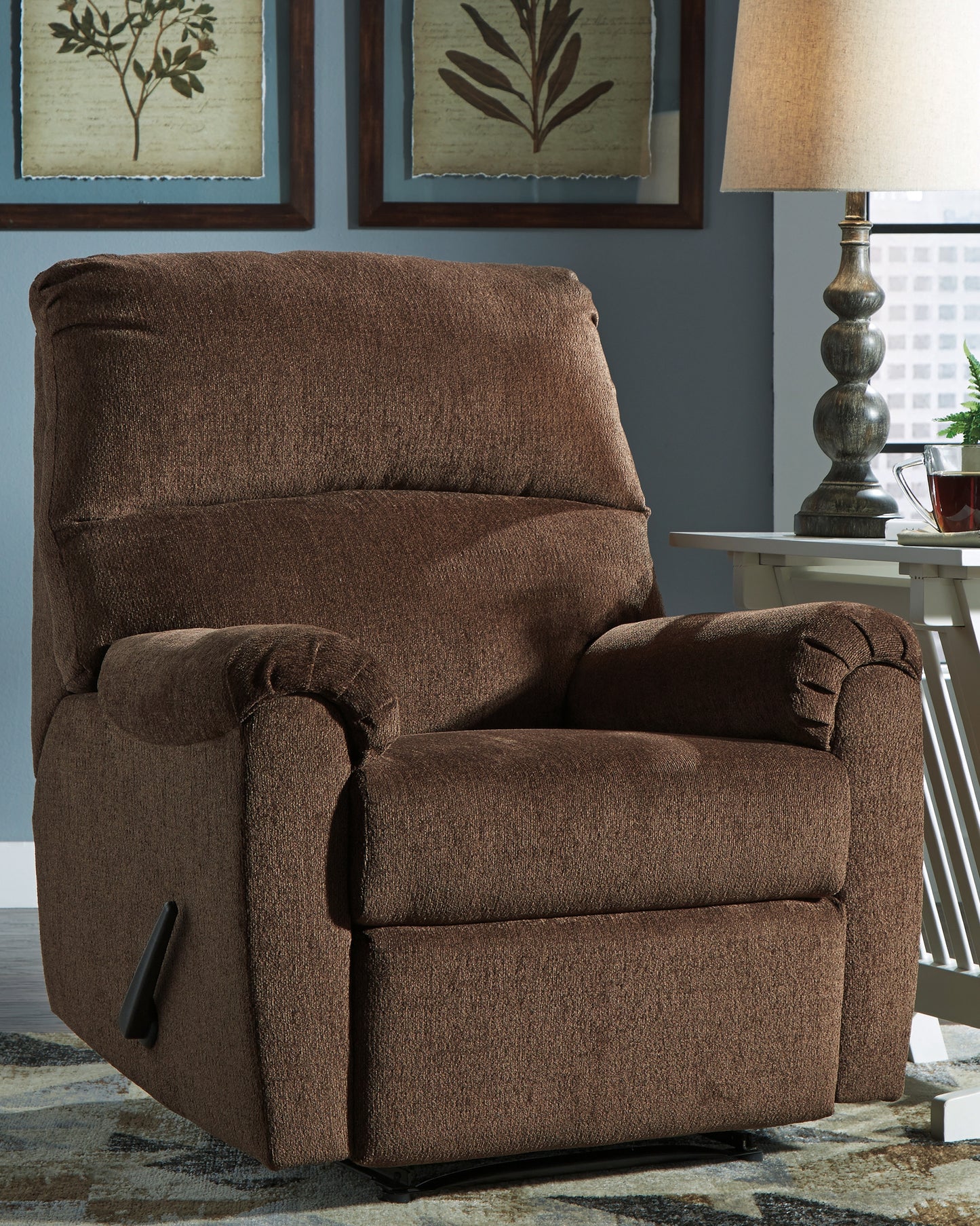 Myers Furniture Outlet - Ashley Furniture - Nerviano Living Room - Zero Wall Recliner / Chocolate - 1080229