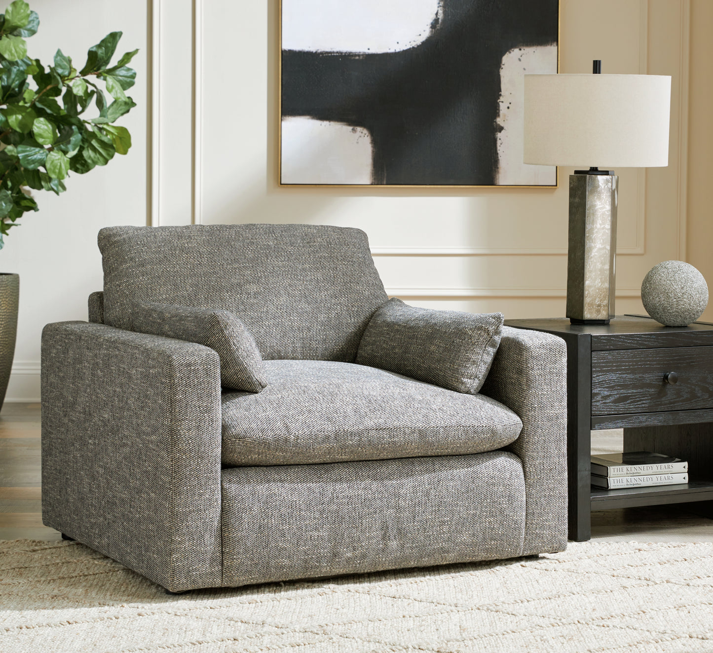 Myers Furniture Outlet - Ashley Furniture - Dramatic Living Room - Chair and a Half / Granite - 1170223