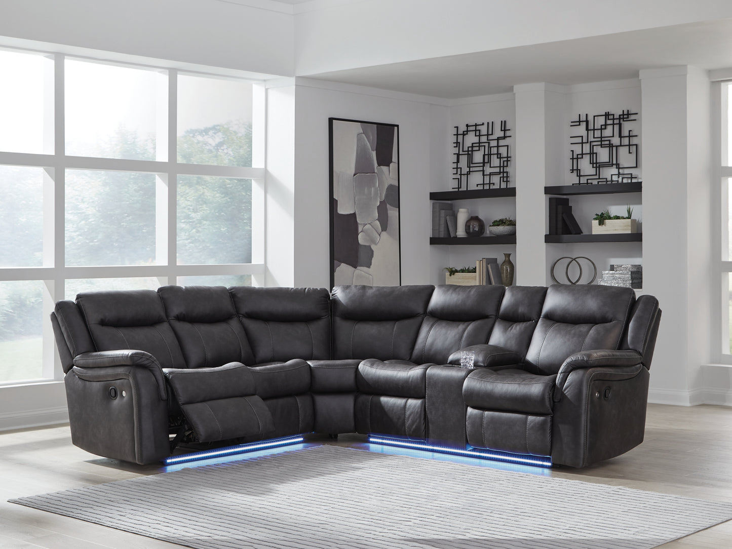 Myers Furniture Outlet - Ashley Furniture - Sultan Meadow Sectional - 2-Piece Reclining Sectional / Carbon - PC13001S1