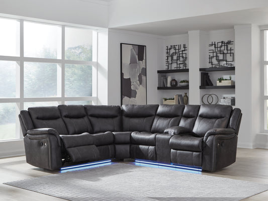 Myers Furniture Outlet - Ashley Furniture - Sultan Meadow Sectional - 2-Piece Reclining Sectional / Carbon - PC13001S1