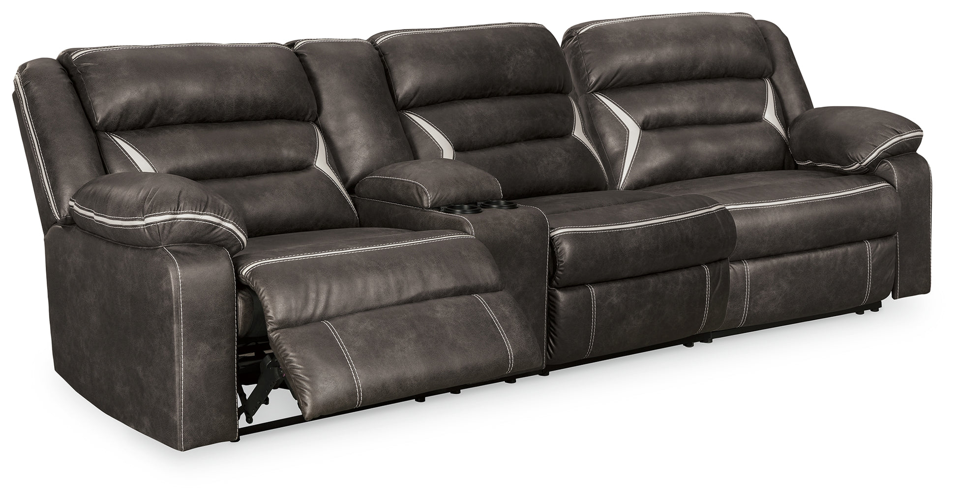 Myers Furniture Outlet - Ashley Furniture - Kincord Sectional - 2-Piece Power Reclining Sectional Sofa / Midnight - 13104S2