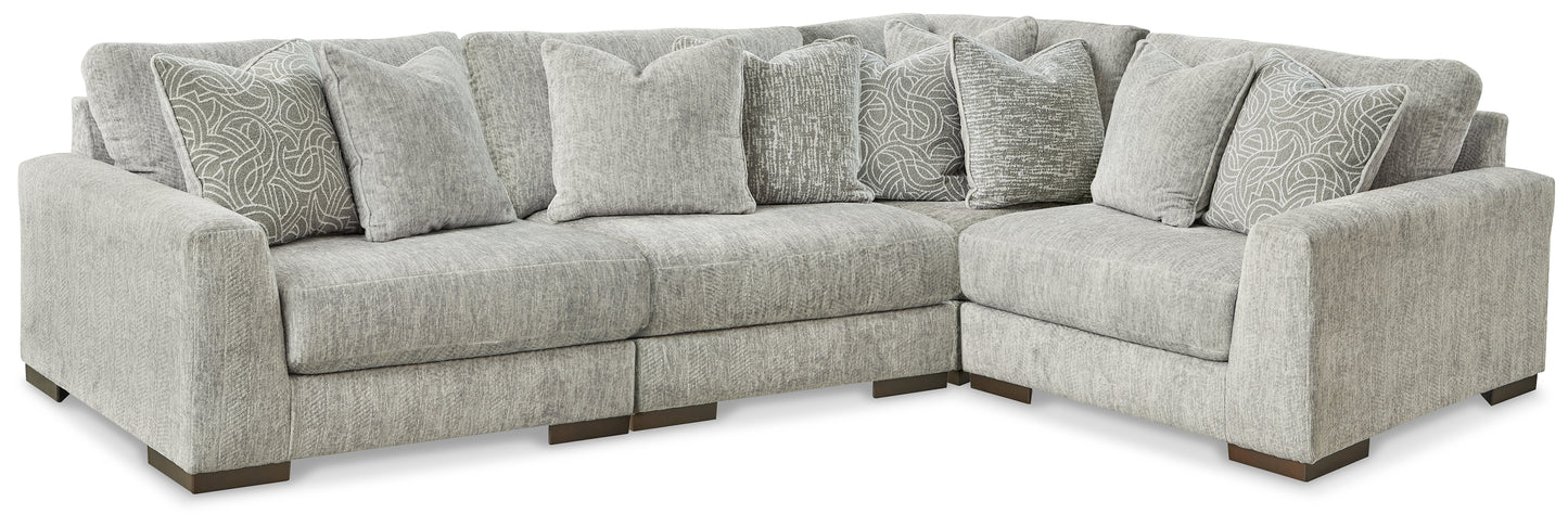 Myers Furniture Outlet - Ashley Furniture - Regent Park Sectional - RAF 4-Piece Sectional / Pewter - 14404S2