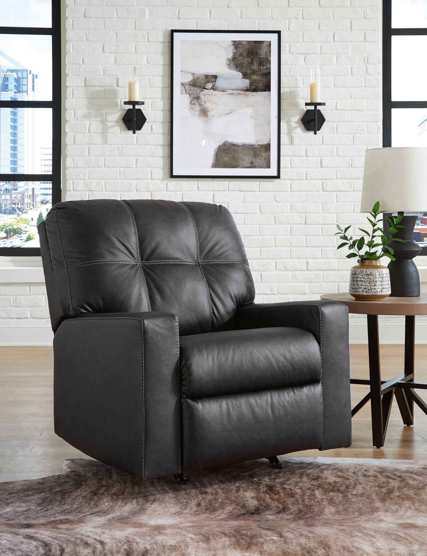 Myers Furniture Outlet - Ashley Furniture - Barlin Mills Living Room - Rocker Recliner / Carbon - 1700425