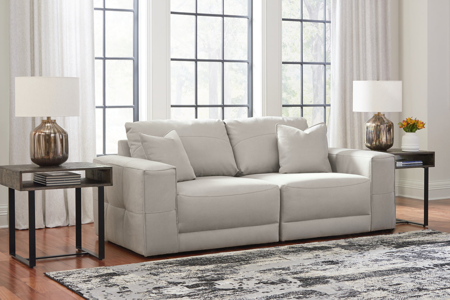 Myers Furniture Outlet - Ashley Furniture - Next-Gen Gaucho Sectional - RAF 2-Piece Sectional Loveseat / Gray - 18304S3