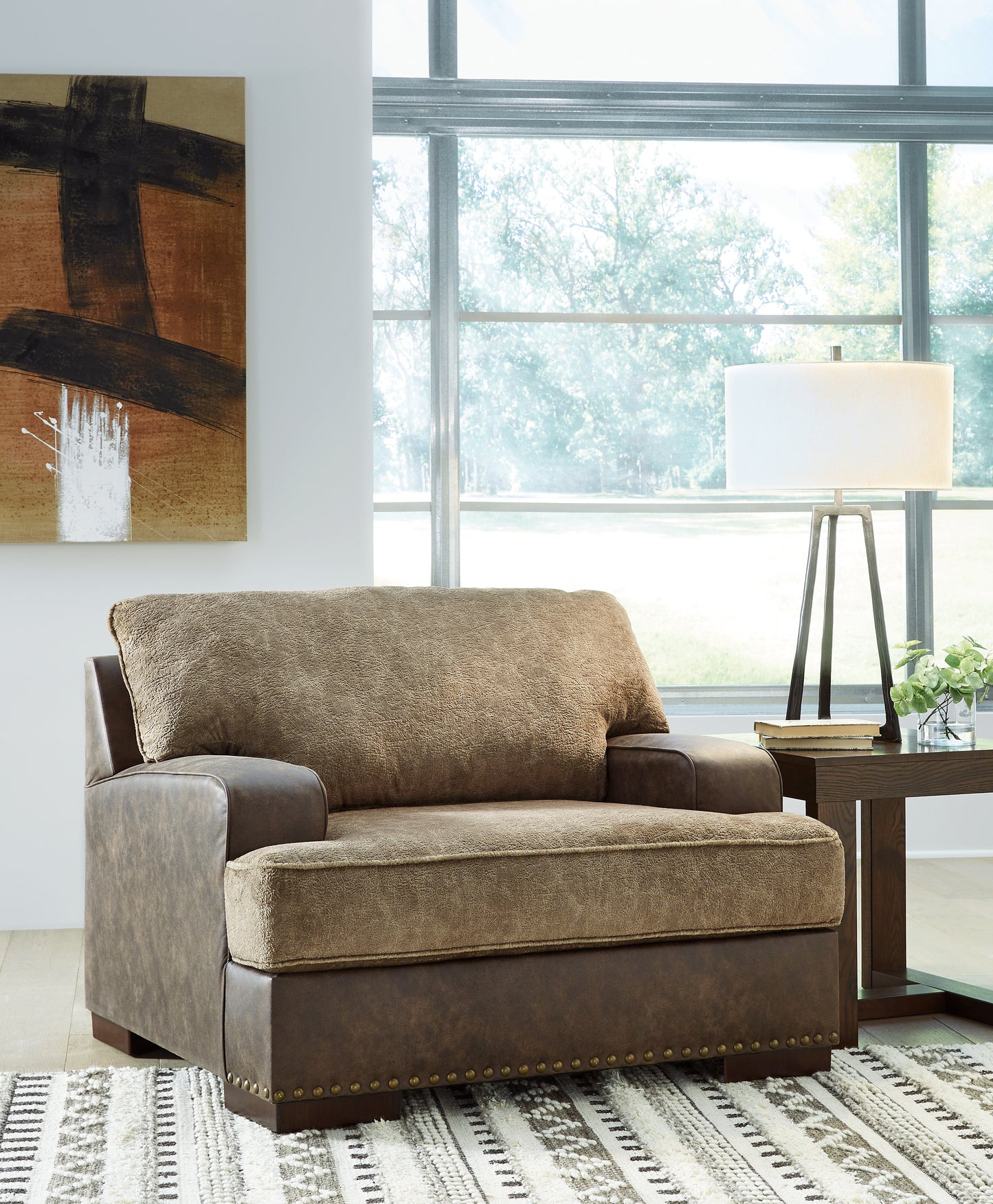 Myers Furniture Outlet - Ashley Furniture - Alesbury Living Room - Chair and a Half / Chocolate - 1870423