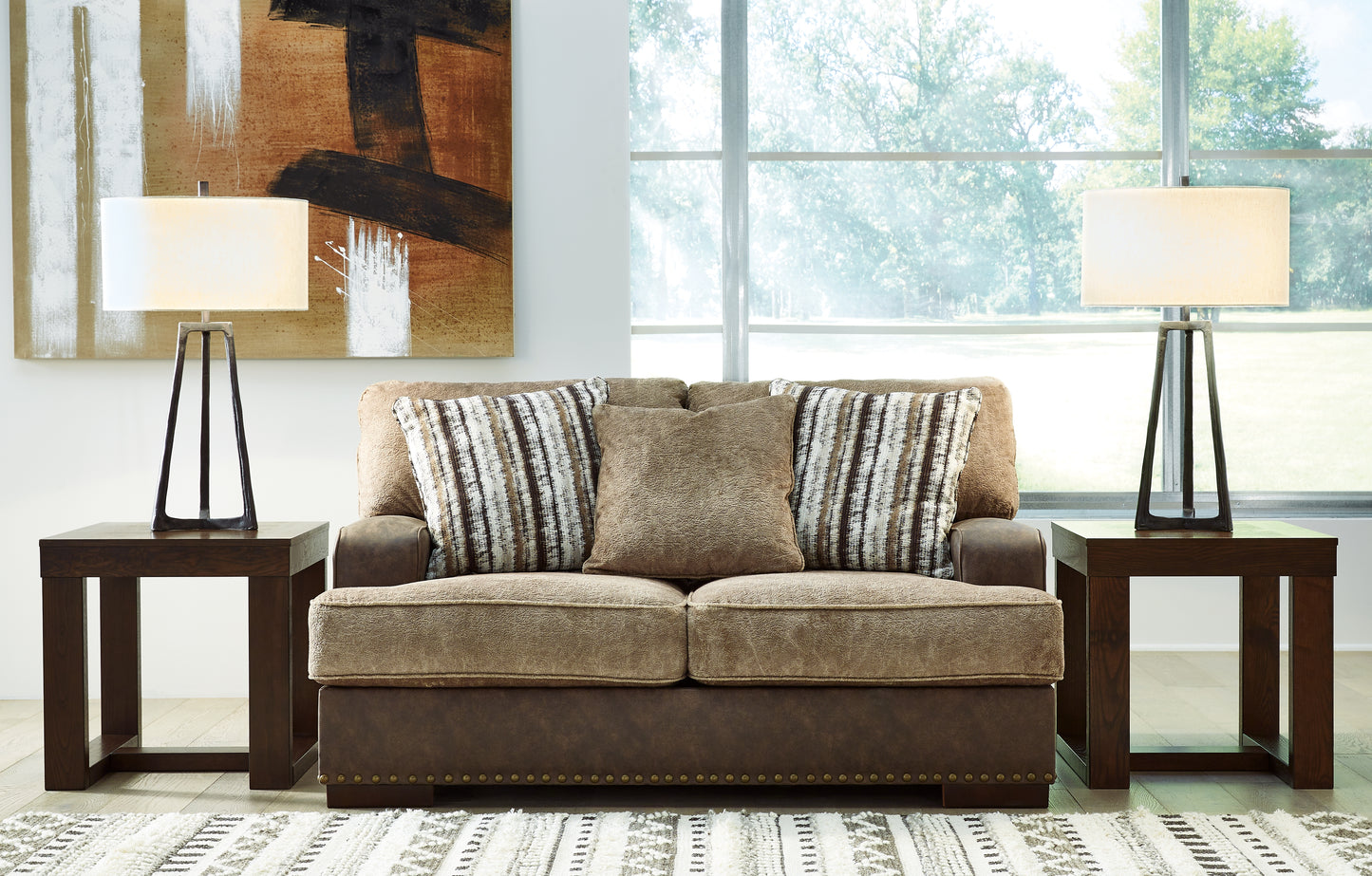 Myers Furniture Outlet - Ashley Furniture - Alesbury Living Room - Loveseat / Chocolate - 1870435