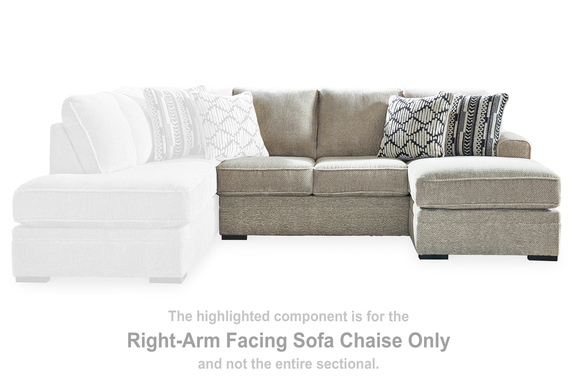 Myers Furniture Outlet - Ashley Furniture - Calnita Sectional - RAF Sofa Chaise / Sisal - 2050203