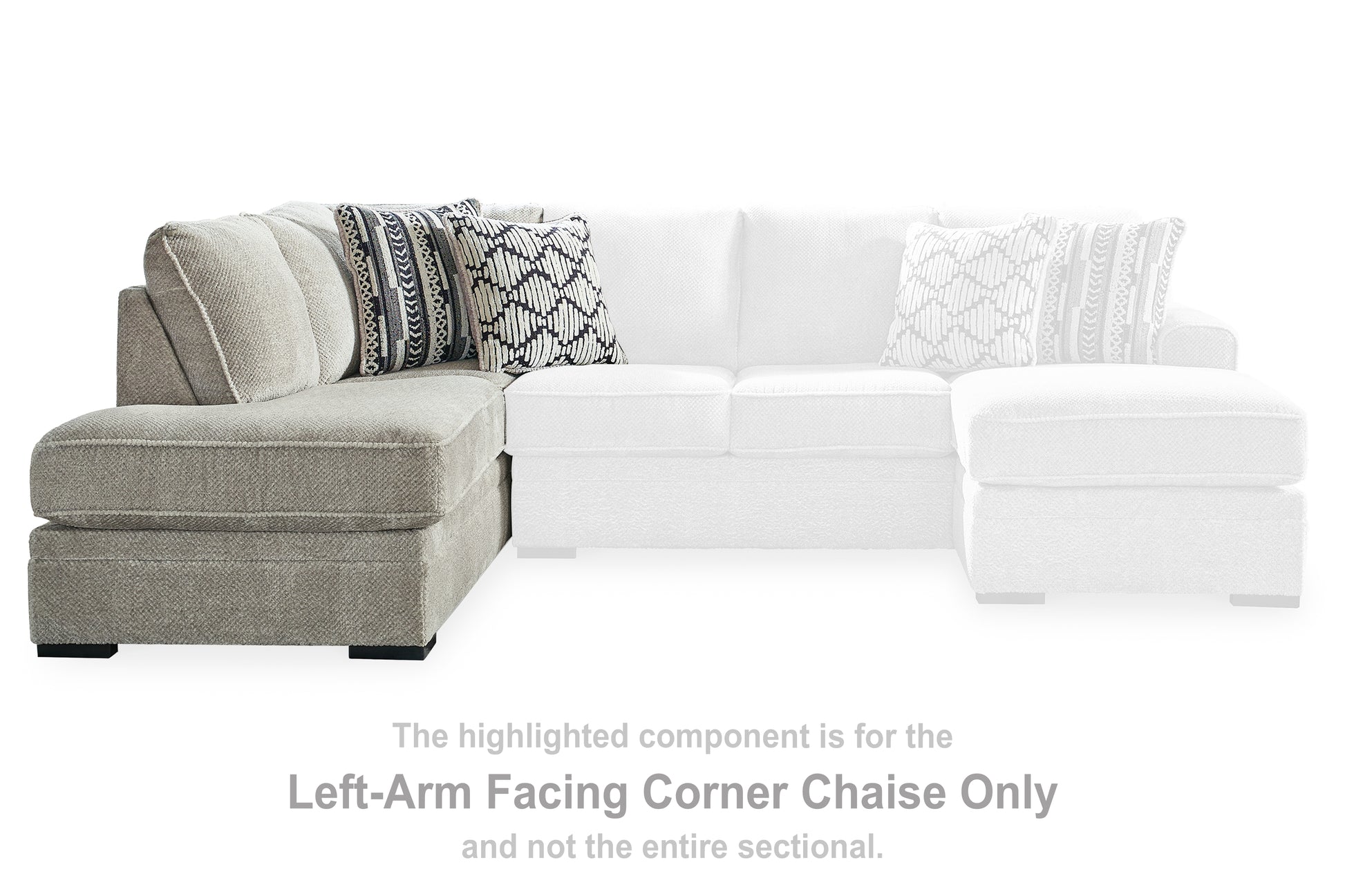 Myers Furniture Outlet - Ashley Furniture - Calnita Sectional - LAF Corner Chaise / Sisal - 2050216