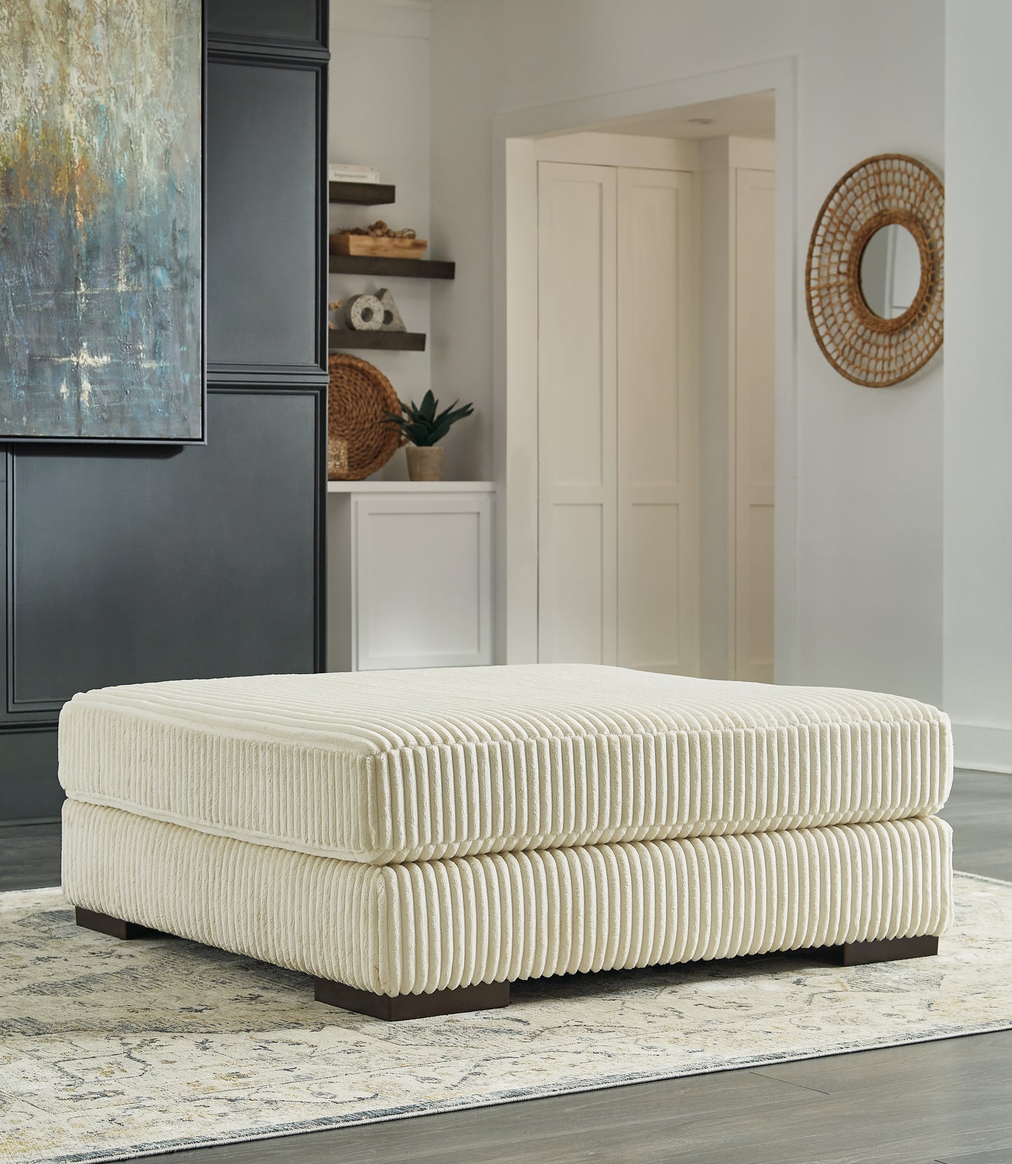 Myers Furniture Outlet - Ashley Furniture - Lindyn Living Room - Oversized Accent Ottoman / Ivory - 2110408