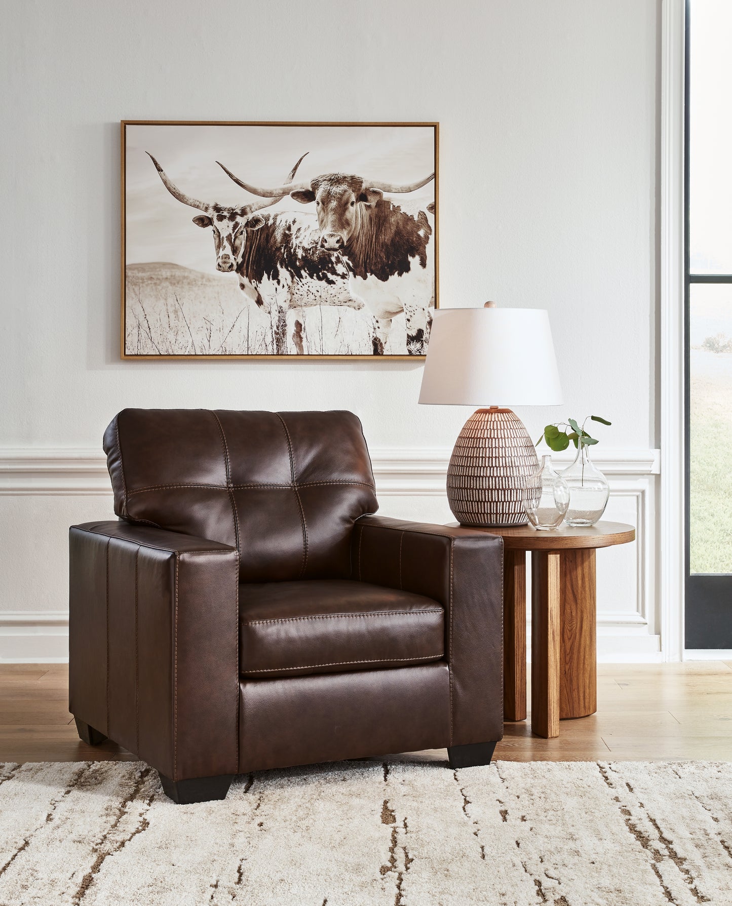 Myers Furniture Outlet - Ashley Furniture - Santorine Living Room - Chair / Dark Brown - 2170620