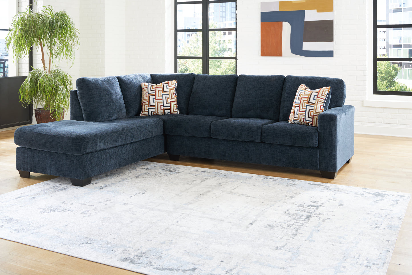 Myers Furniture Outlet - Ashley Furniture - Aviemore Sectional - RAF 2-Piece Sectional with Chaise / Ink - 24303S1