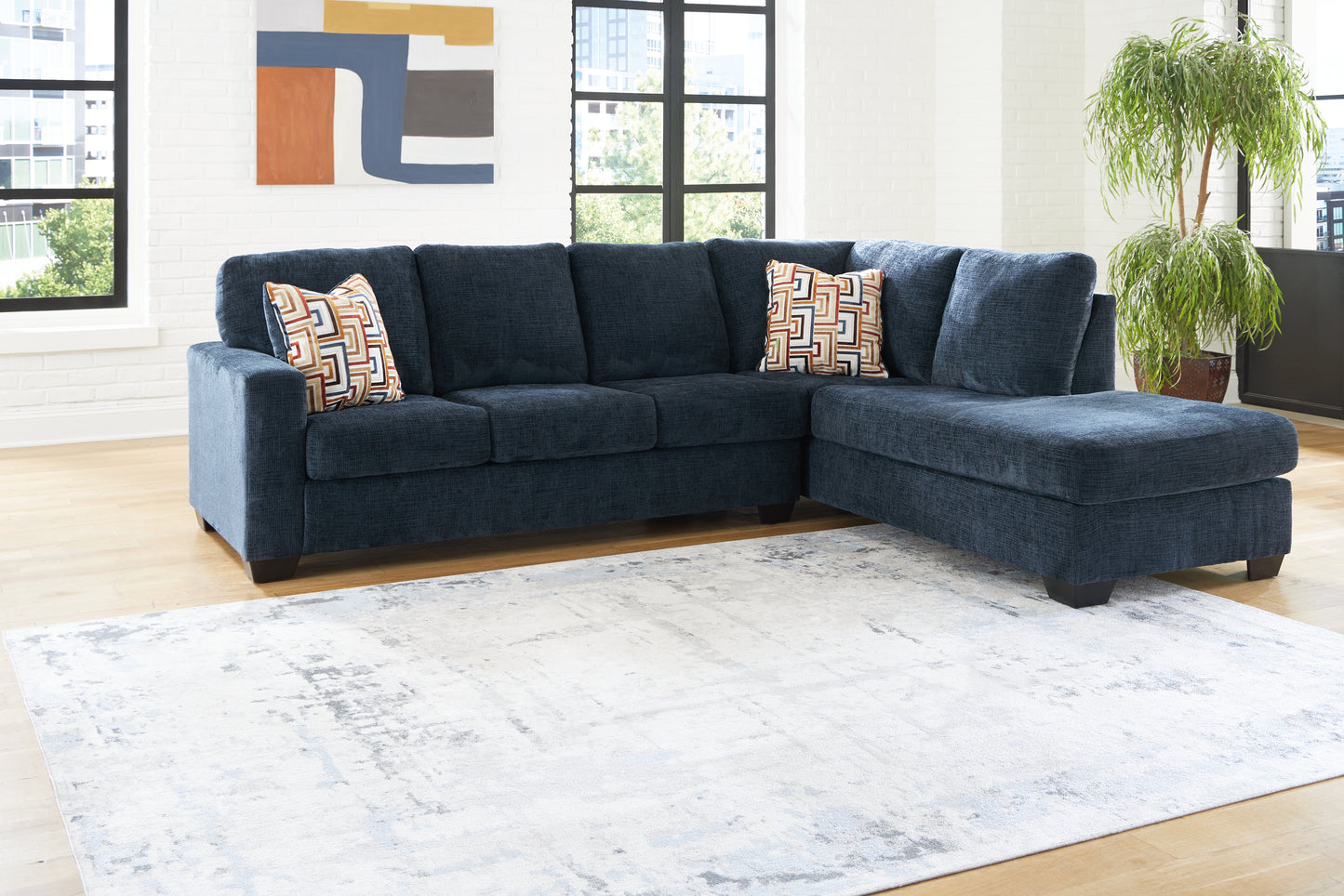 Myers Furniture Outlet - Ashley Furniture - Aviemore Sectional - LAF 2-Piece Sectional with Chaise / Ink - 24303S2