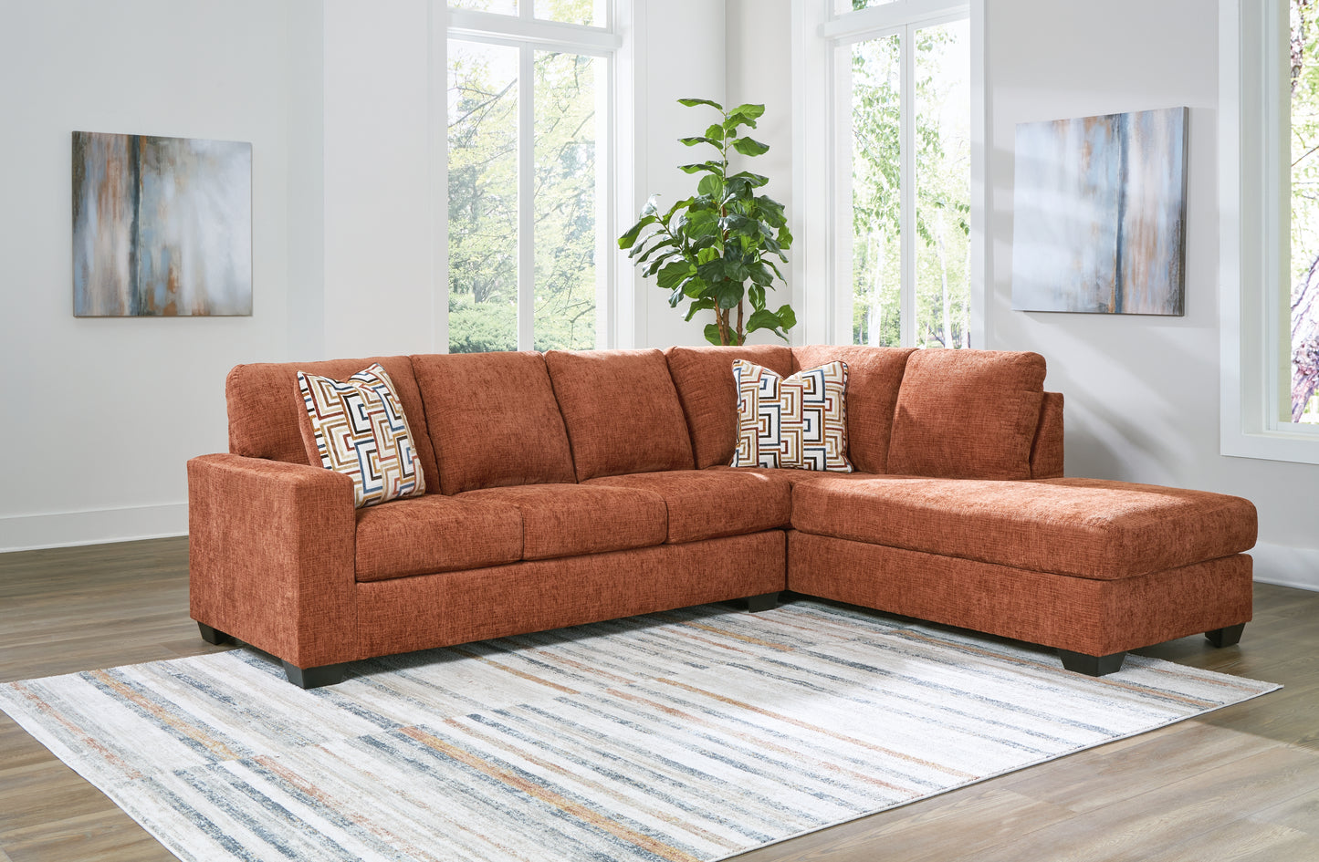 Myers Furniture Outlet - Ashley Furniture - Aviemore Sectional - LAF 2-Piece Sectional with Chaise / Spice - 24304S2