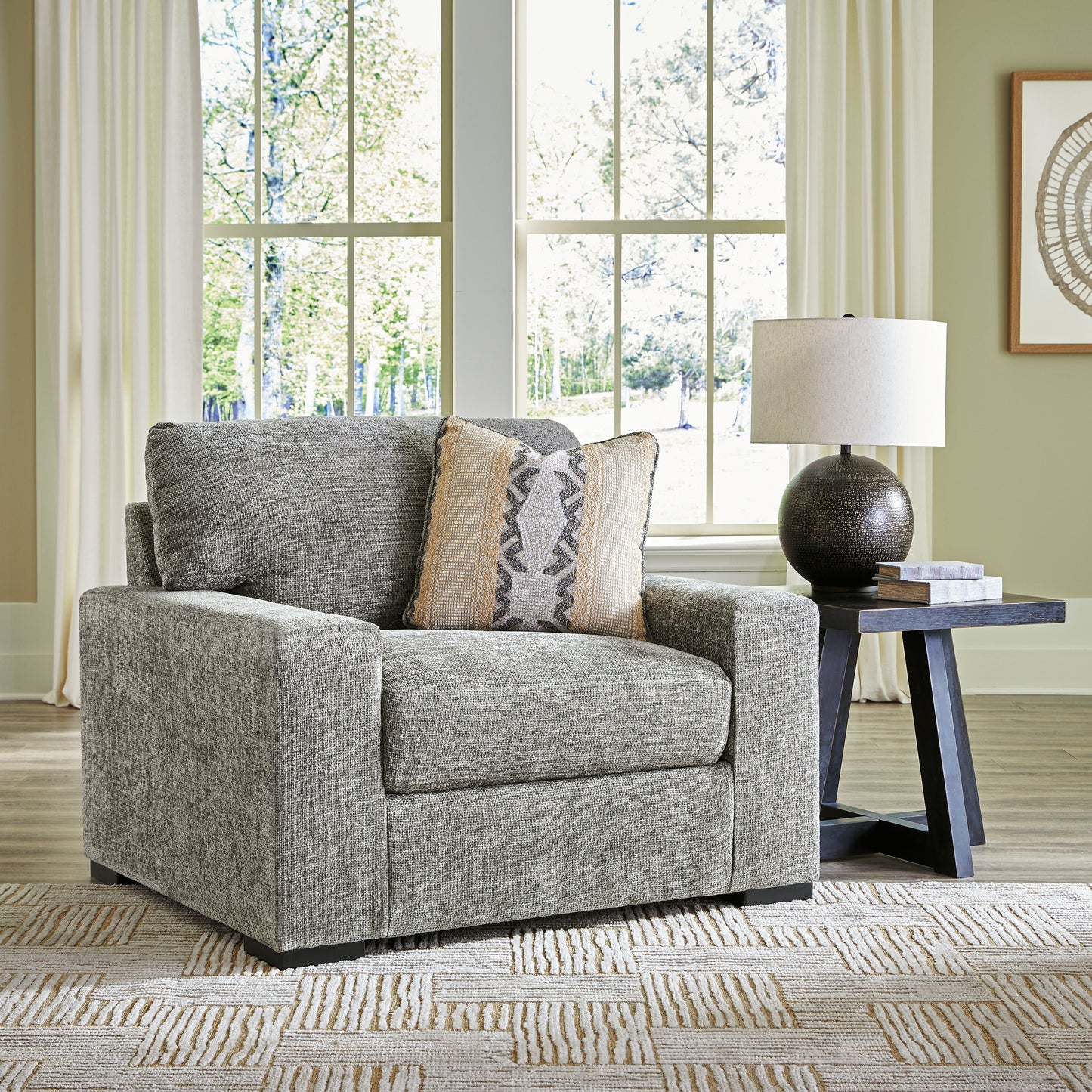 Myers Furniture Outlet - Ashley Furniture - Dunmor Living Room - Chair and a Half / Graphite - 2490423