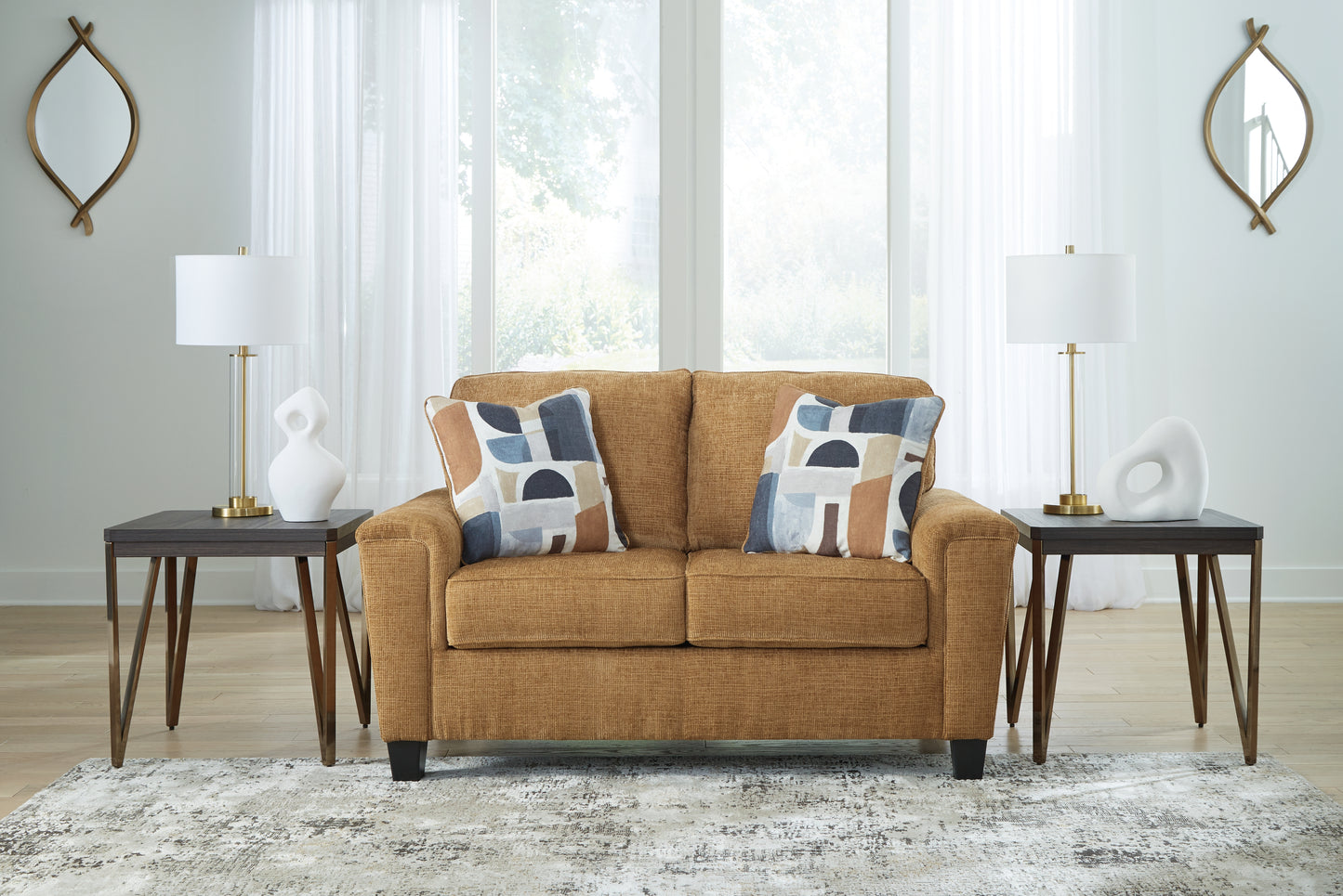 Myers Furniture Outlet - Ashley Furniture - Erinslane Living Room - Loveseat / Honey - 2520735