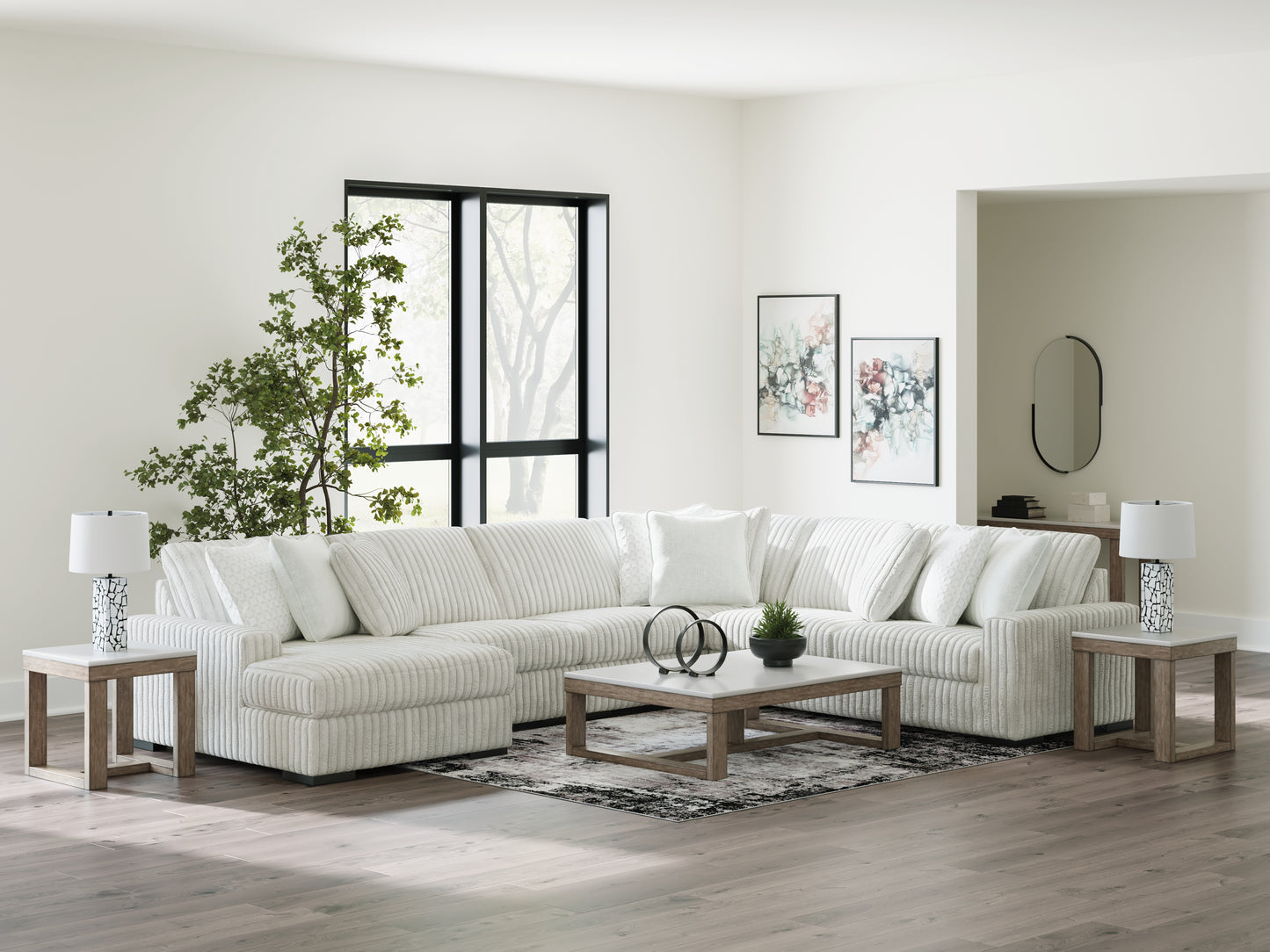 Myers Furniture Outlet - Ashley Furniture - Stupendous Sectional - RAF 5-Piece Sectional with Chaise / Alloy - 25903S8