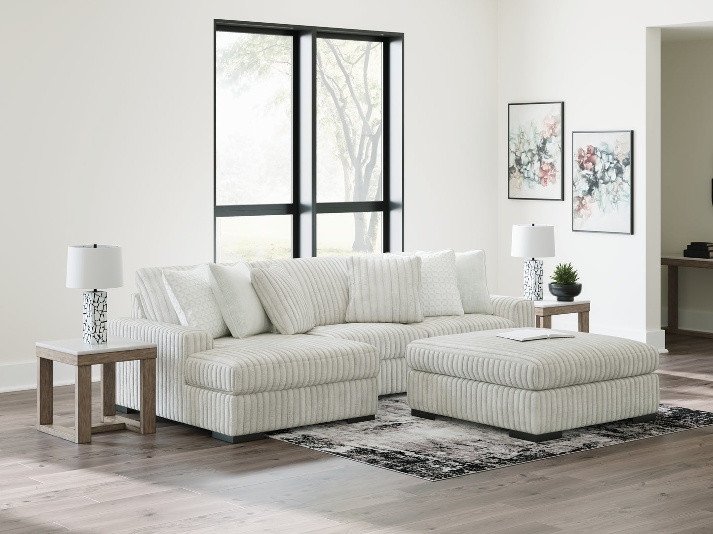 Myers Furniture Outlet - Ashley Furniture - Stupendous Sectional - LAF 2-Piece Sectional with Chaise / Alloy - 25903S7