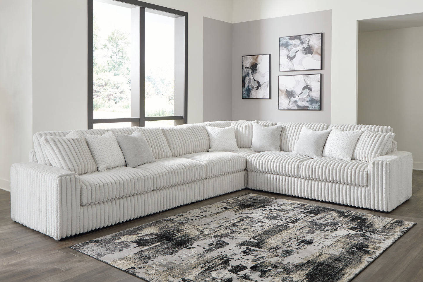 Myers Furniture Outlet - Ashley Furniture - Stupendous Sectional - LAF 5-Piece Sectional with Chaise / Alloy - 25903S9