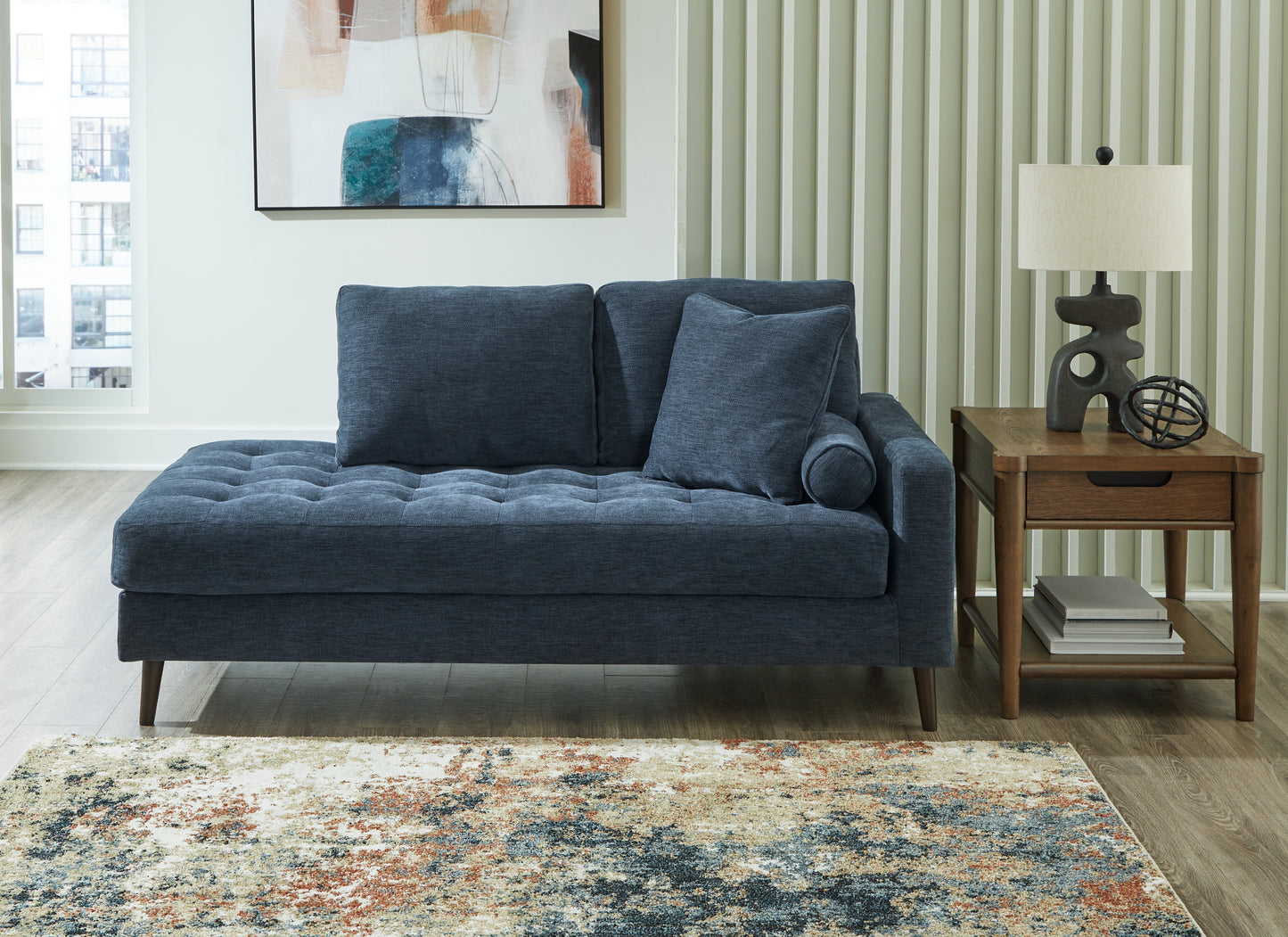 Myers Furniture Outlet - Ashley Furniture - Bixler Living Room - RAF Corner Chaise / Navy - 2610617