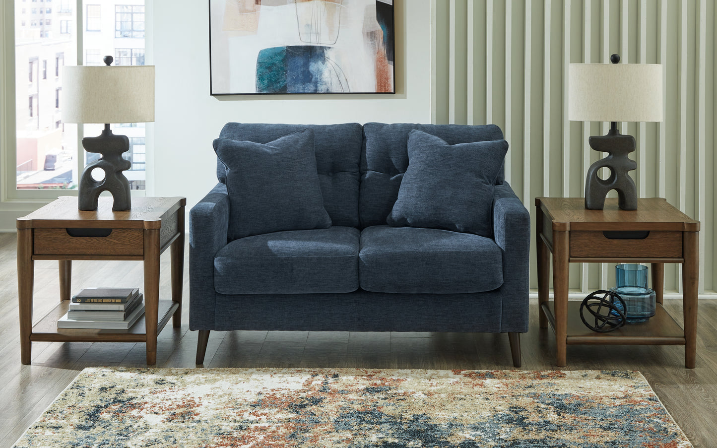 Myers Furniture Outlet - Ashley Furniture - Bixler Living Room - Loveseat / Navy - 2610635