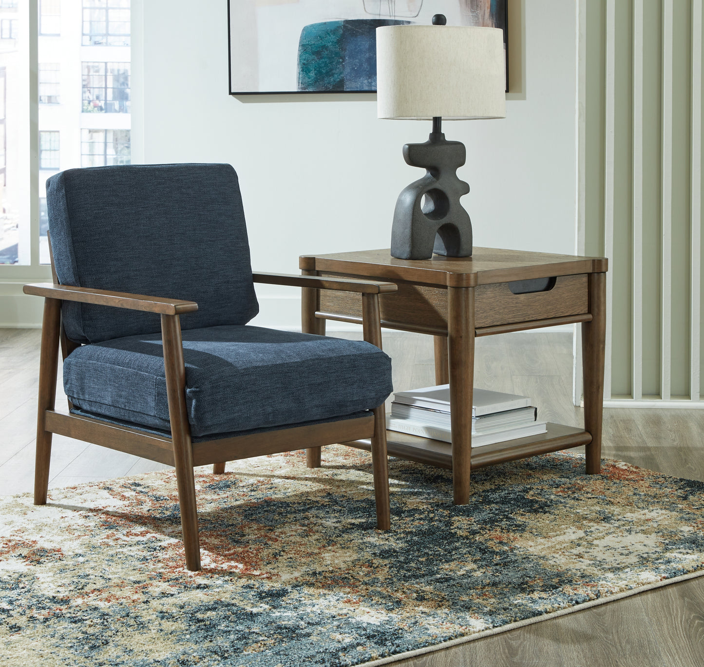 Myers Furniture Outlet - Ashley Furniture - Bixler Living Room - Showood Accent Chair / Navy - 2610660
