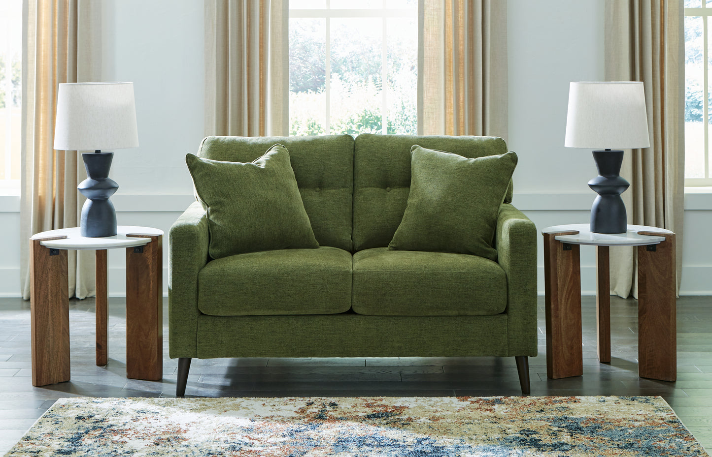 Myers Furniture Outlet - Ashley Furniture - Bixler Living Room - Loveseat / Olive - 2610735