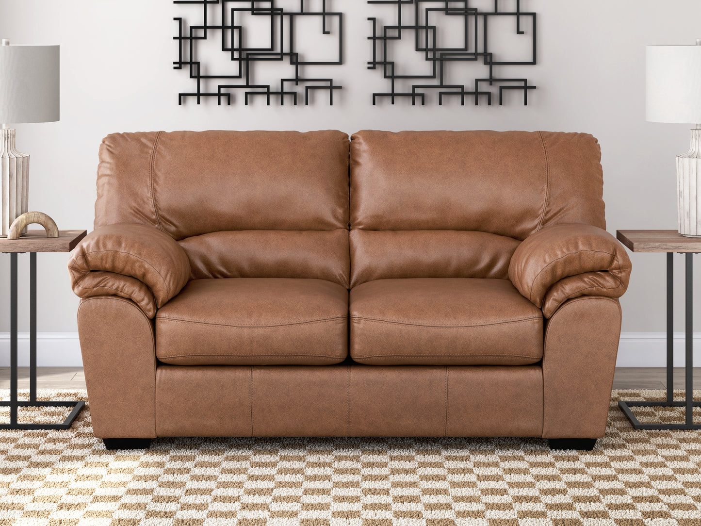 Myers Furniture Outlet - Ashley Furniture - WillowBend Living Room - Loveseat / Caramel - PC2770435