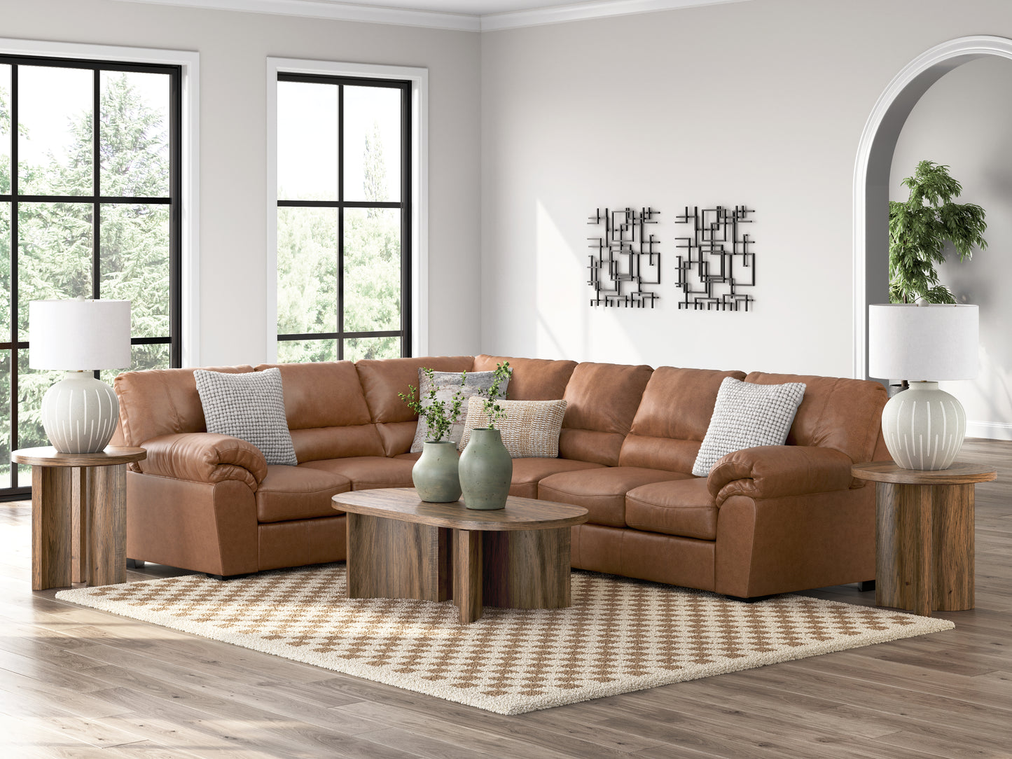 Myers Furniture Outlet - Ashley Furniture - WillowBend Sectional - LAF 3-Piece Sectional / Caramel - PC27704S4