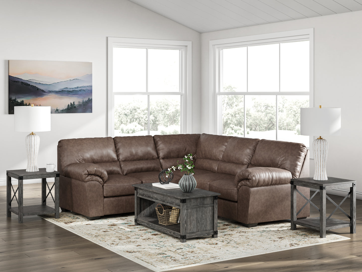 Myers Furniture Outlet - Ashley Furniture - WillowBend Sectional - LAF 2-Piece Sectional / Umber - PC27705S2