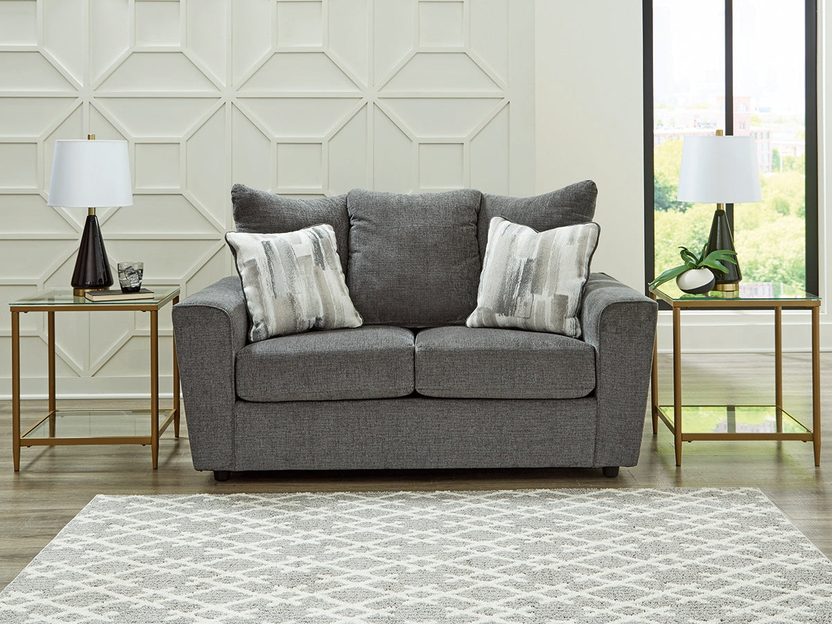 Myers Furniture Outlet - Ashley Furniture - Stairatt Living Room - Loveseat / Gravel - 2850235