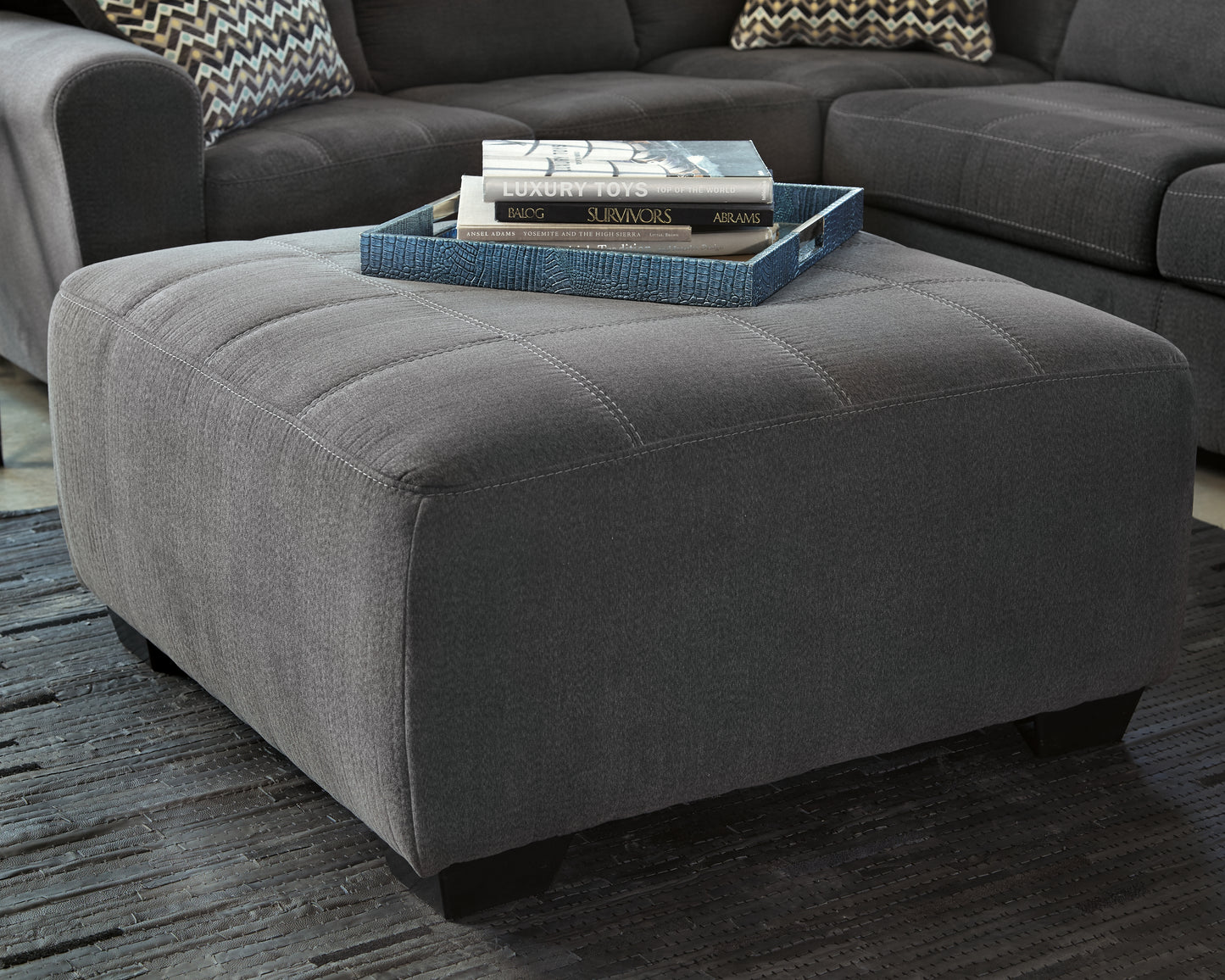 Myers Furniture Outlet - Ashley Furniture - Ambee Living Room - Oversized Accent Ottoman / Slate - 2862008