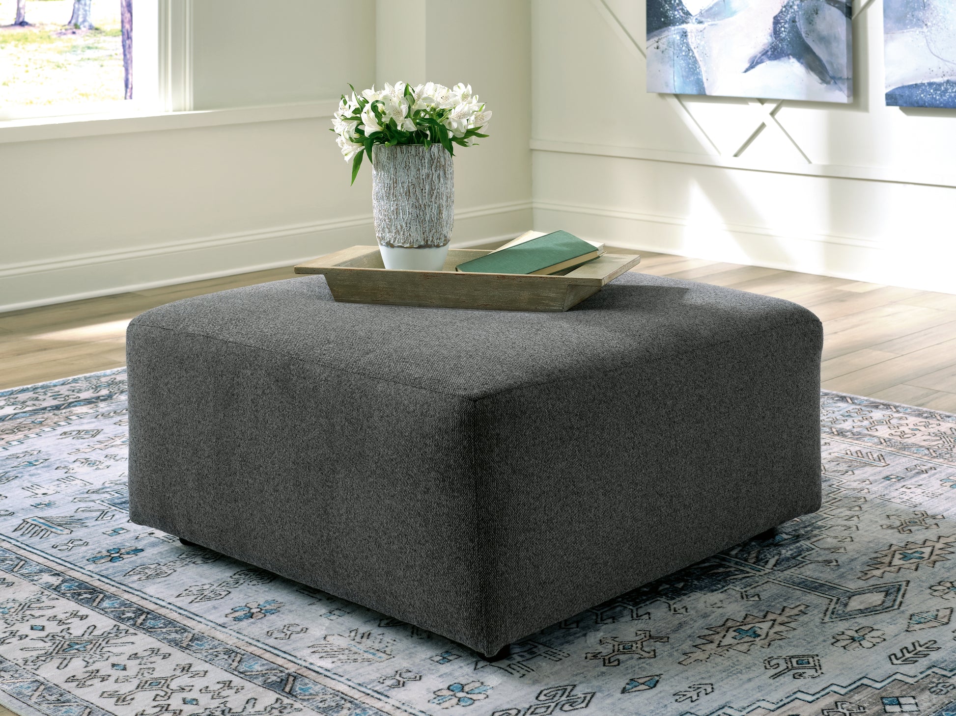 Myers Furniture Outlet - Ashley Furniture - Edenfield Living Room - Oversized Accent Ottoman / Linen - 2900408