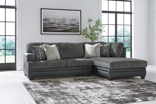 Myers Furniture Outlet - Ashley Furniture - Brixley Pier Sectional - LAF 2-Piece Sectional with Chaise / Graphite - 29906S2