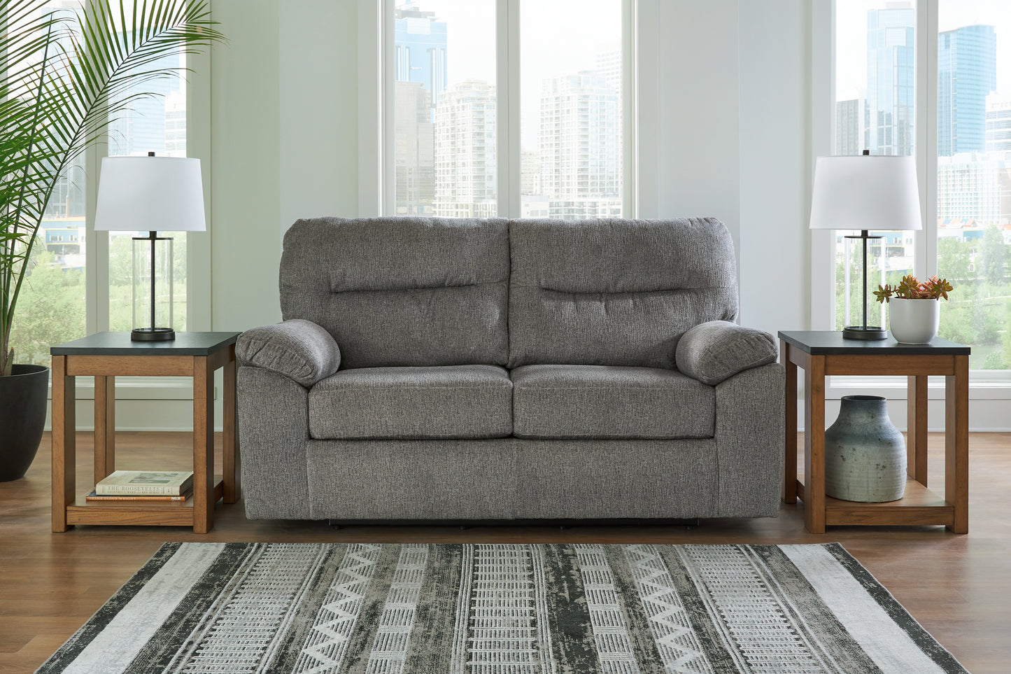 Myers Furniture Outlet - Ashley Furniture - Bindura Living Room - Glider Loveseat / Mineral - 3030578