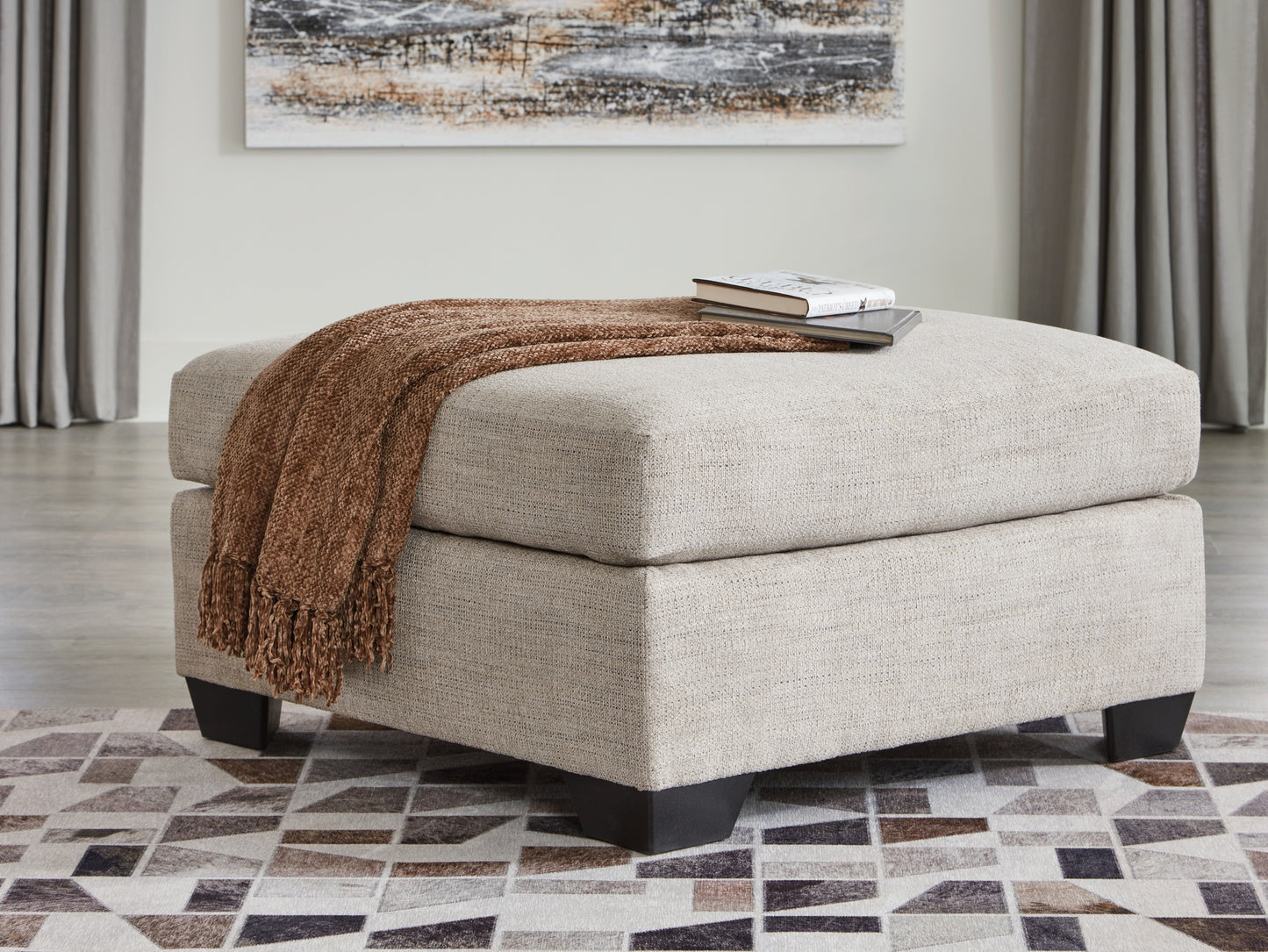 Myers Furniture Outlet - Ashley Furniture - Mahoney Living Room - Oversized Accent Ottoman / Pebble - 3100408
