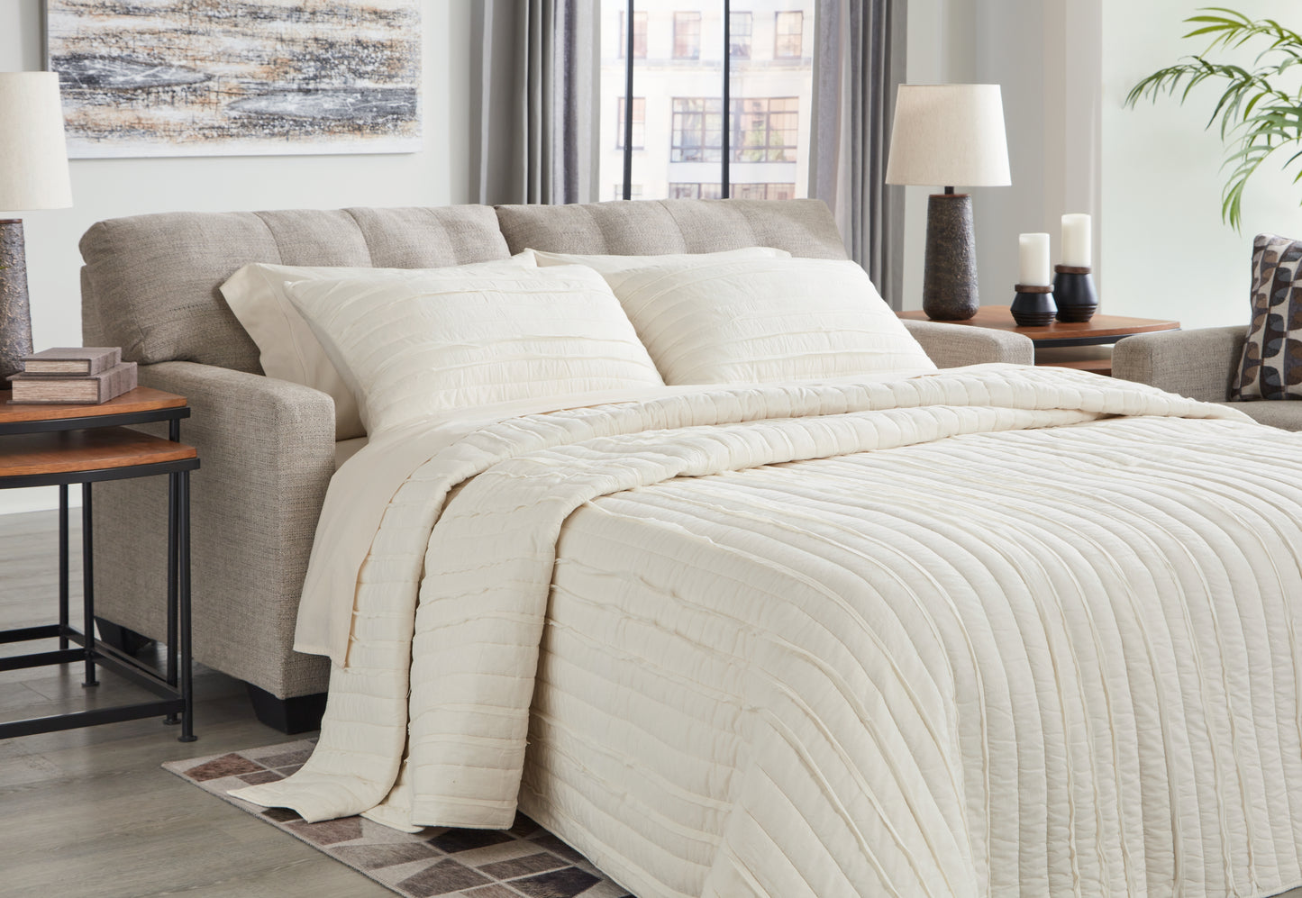 Myers Furniture Outlet - Ashley Furniture - Mahoney Living Room - Full Sofa Sleeper / Pebble - 3100436