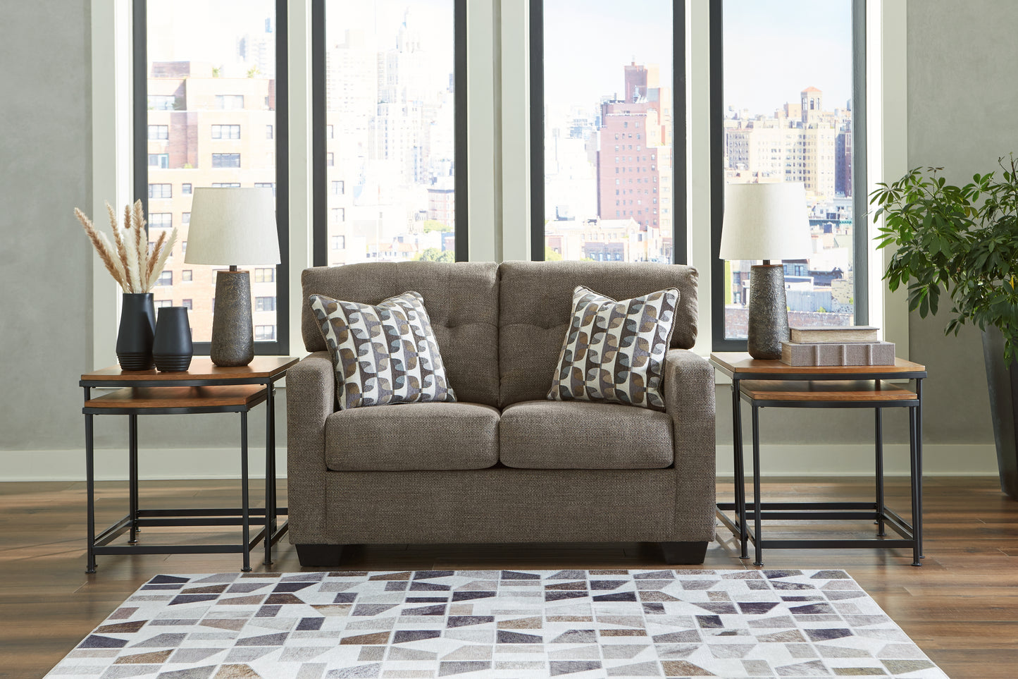Myers Furniture Outlet - Ashley Furniture - Mahoney Living Room - Loveseat / Chocolate - 3100535