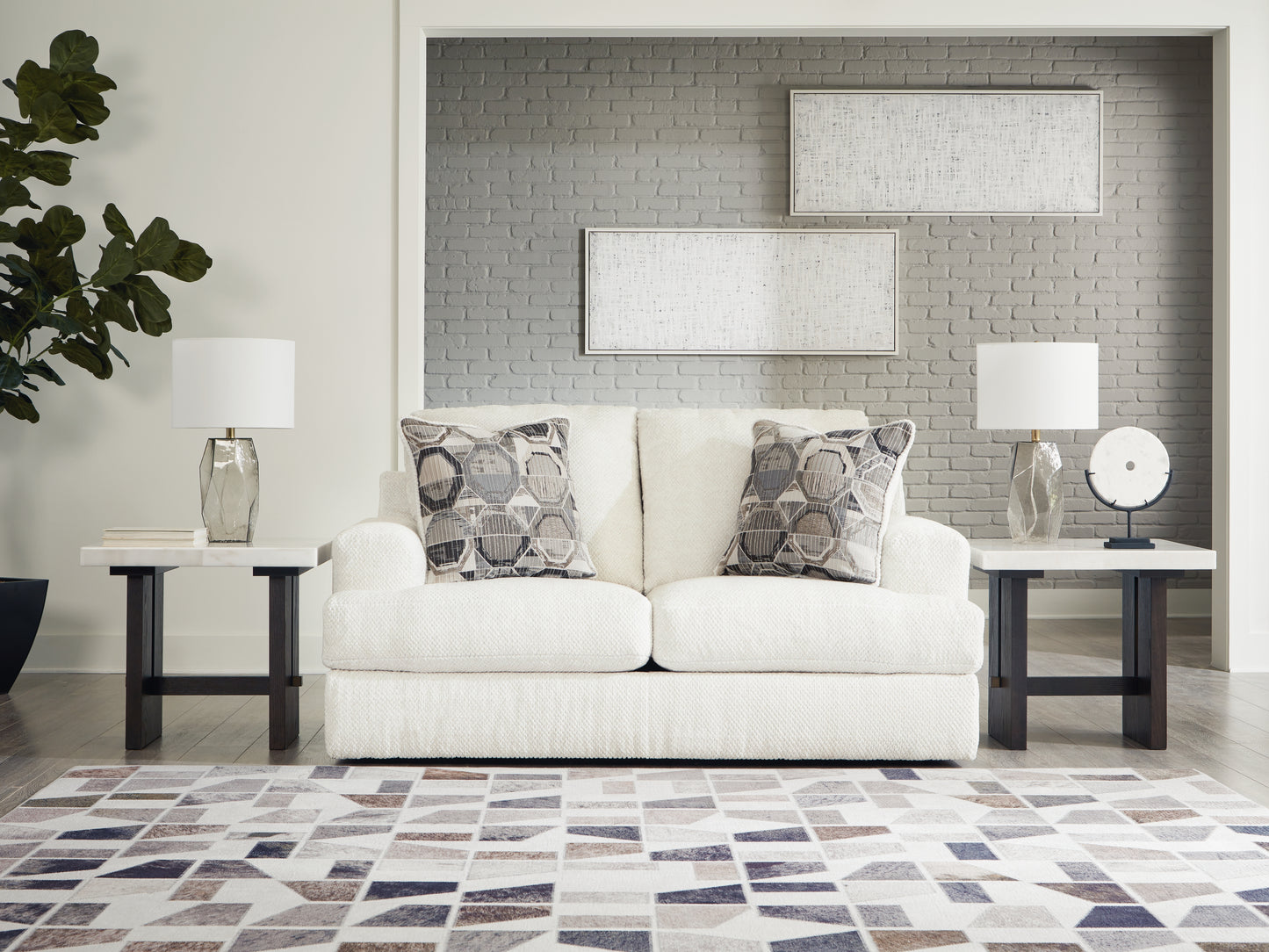 Myers Furniture Outlet - Ashley Furniture - Karinne Living Room - Loveseat / Linen - 3140335