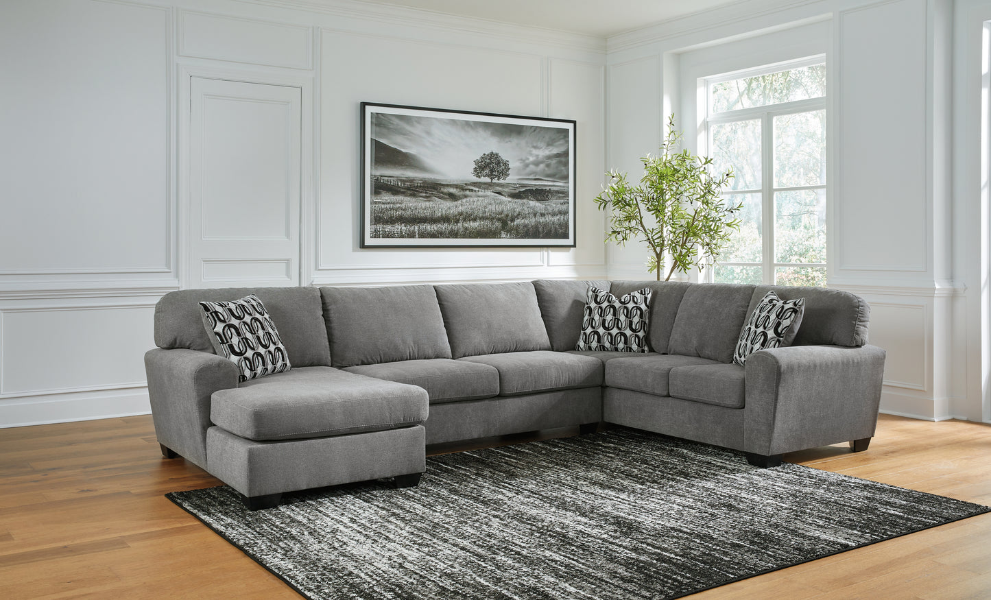 Myers Furniture Outlet - Ashley Furniture - Birkdale Court Sectional - RAF 3-Piece Sectional with Chaise / Gray - 32402S1