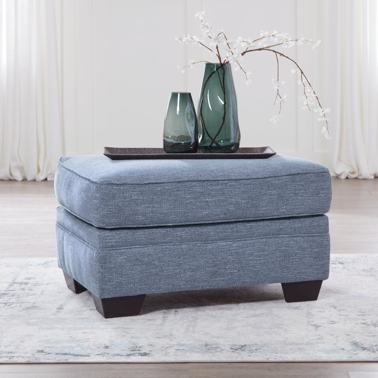 Myers Furniture Outlet - Ashley Furniture - Carissa Manor Living Room - Ottoman / Denim - 3260414