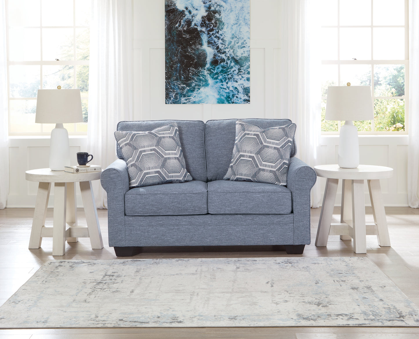 Myers Furniture Outlet - Ashley Furniture - Carissa Manor Living Room - Loveseat / Denim - 3260435