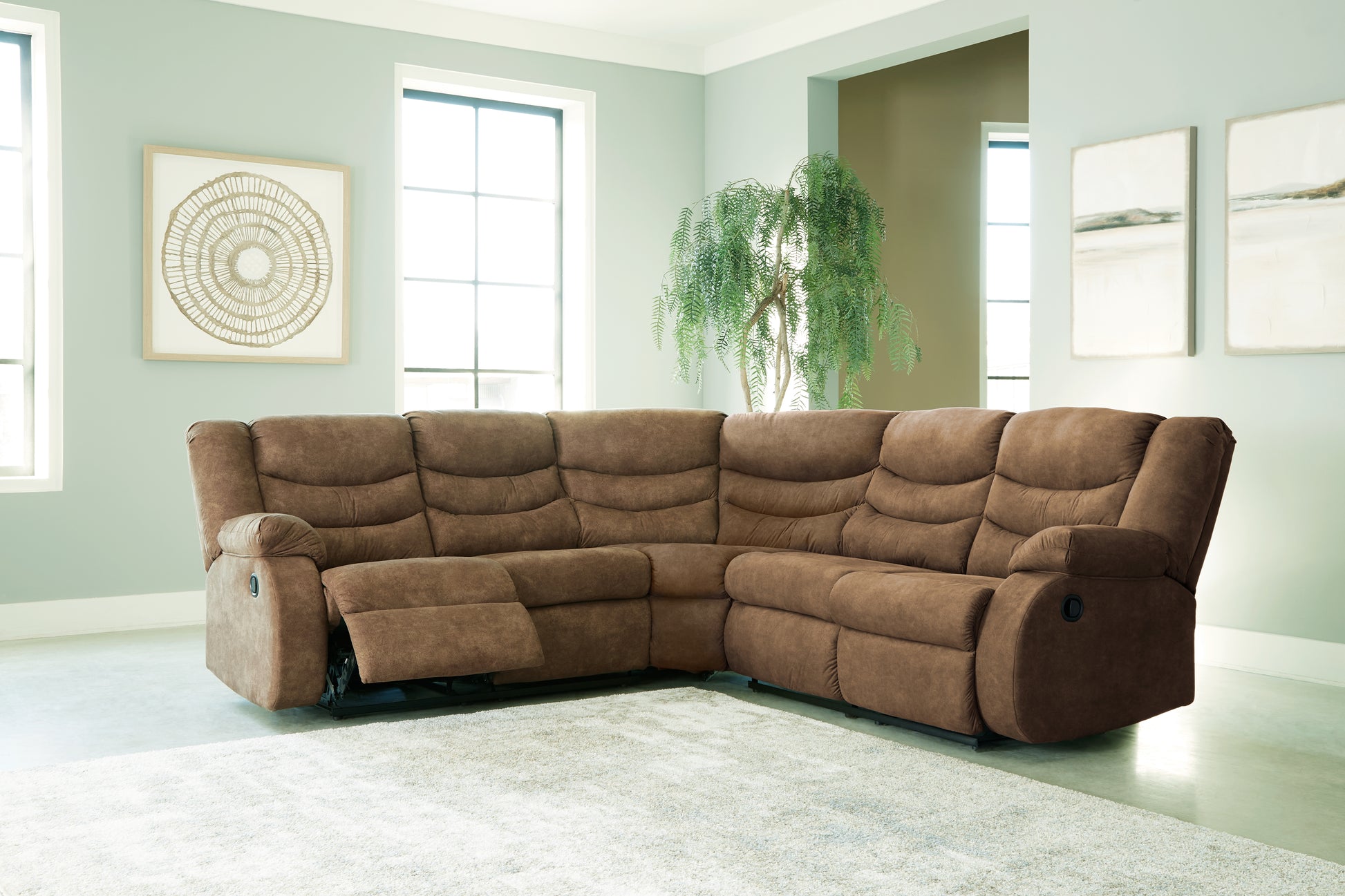 Myers Furniture Outlet - Ashley Furniture - Partymate Sectional - 2-Piece Reclining Sectional / Brindle - 36902S2