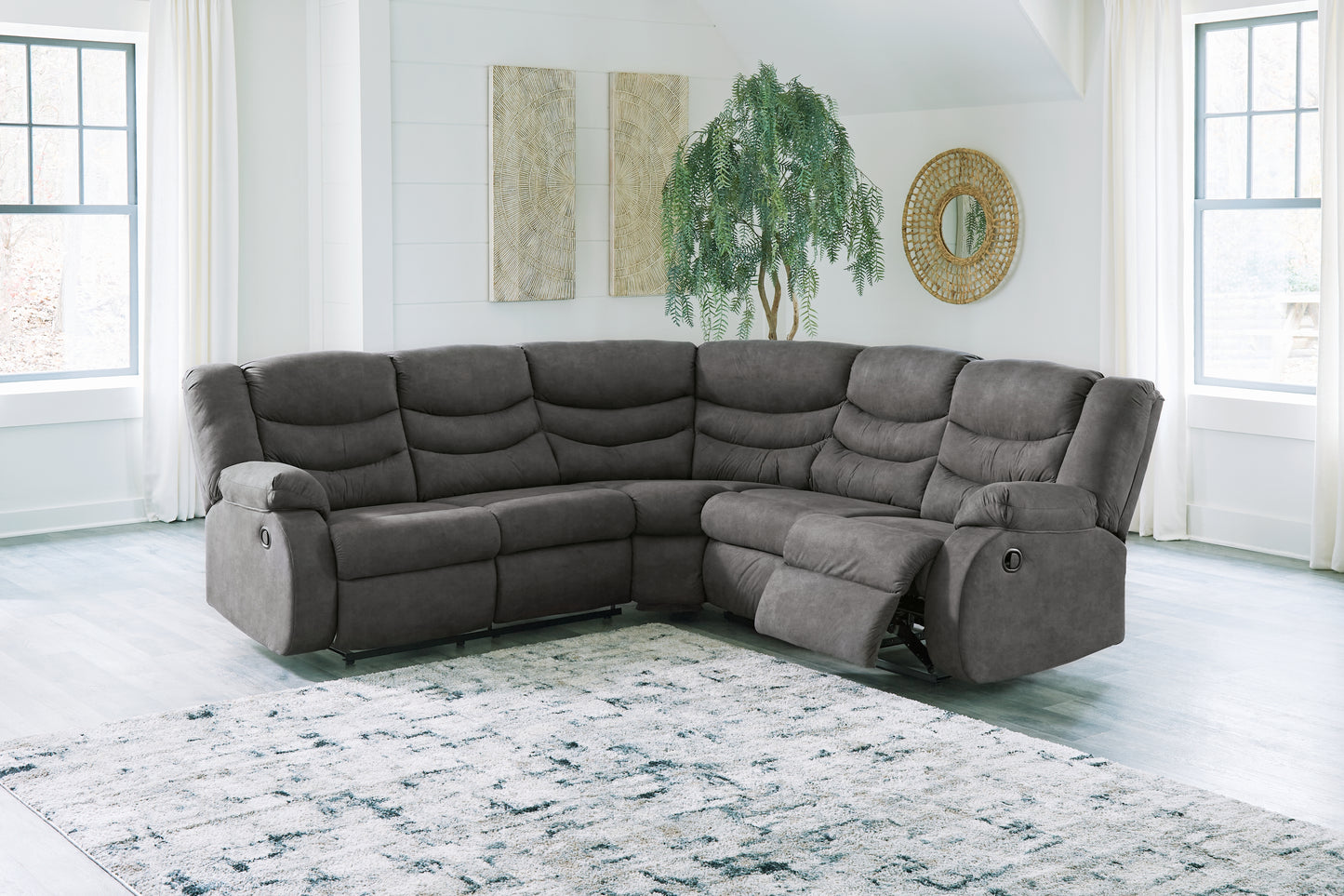 Myers Furniture Outlet - Ashley Furniture - Partymate Sectional - 2-Piece Reclining Sectional / Slate - 36903S2