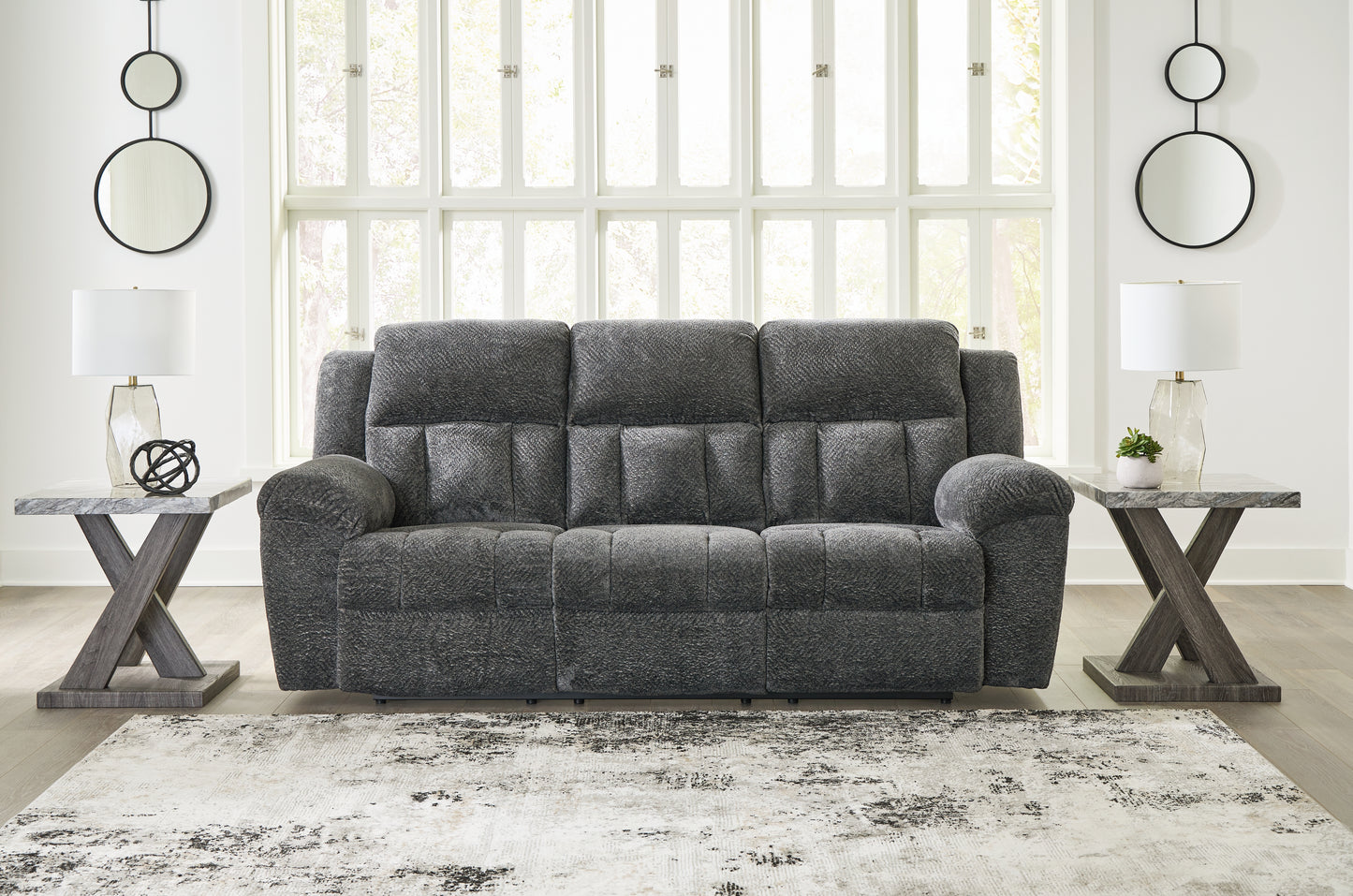 Myers Furniture Outlet - Ashley Furniture - Frohn Living Room - Reclining Sofa / Graphite - 3740688