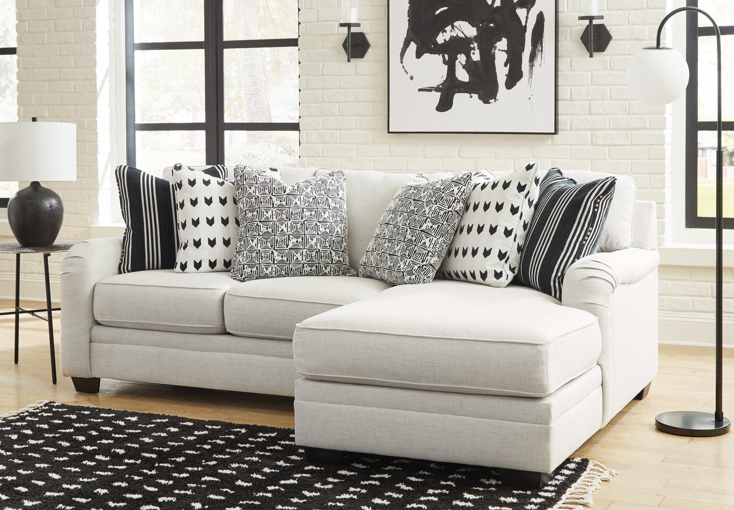 Myers Furniture Outlet - Ashley Furniture - Huntsworth Sectional - RAF 2-Piece Sectional with Chaise / Dove Gray - 39702S2