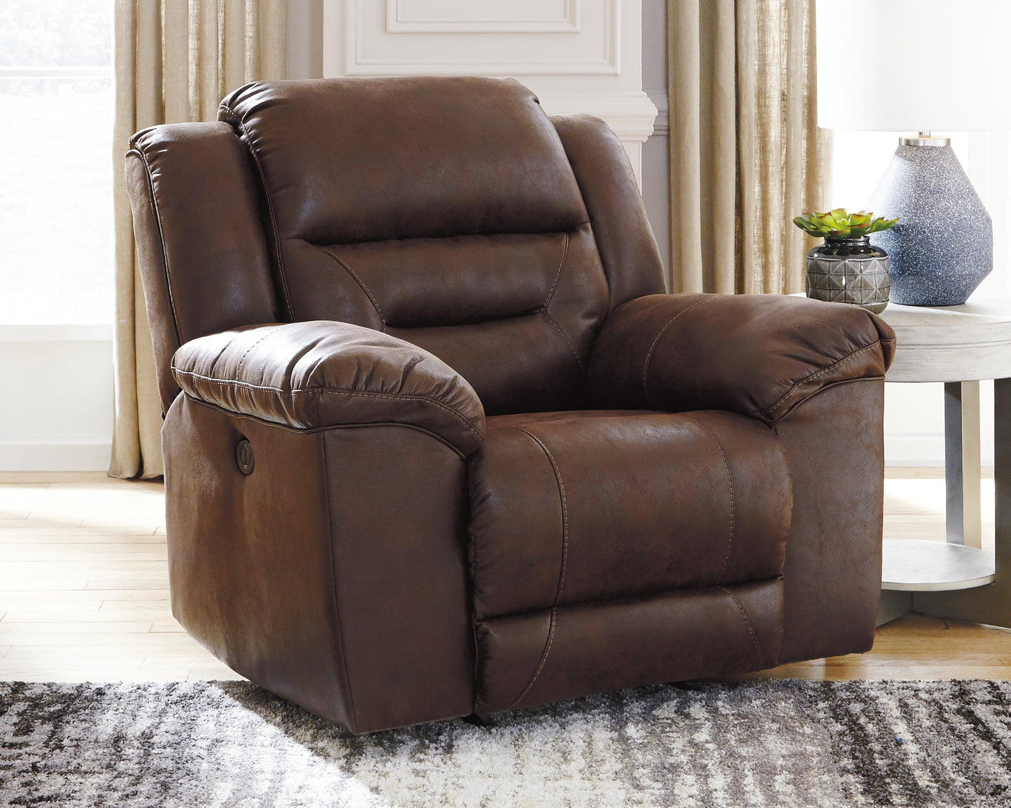 Myers Furniture Outlet - Ashley Furniture - Stoneland Living Room - Power Rocker Recliner / Chocolate - 3990498