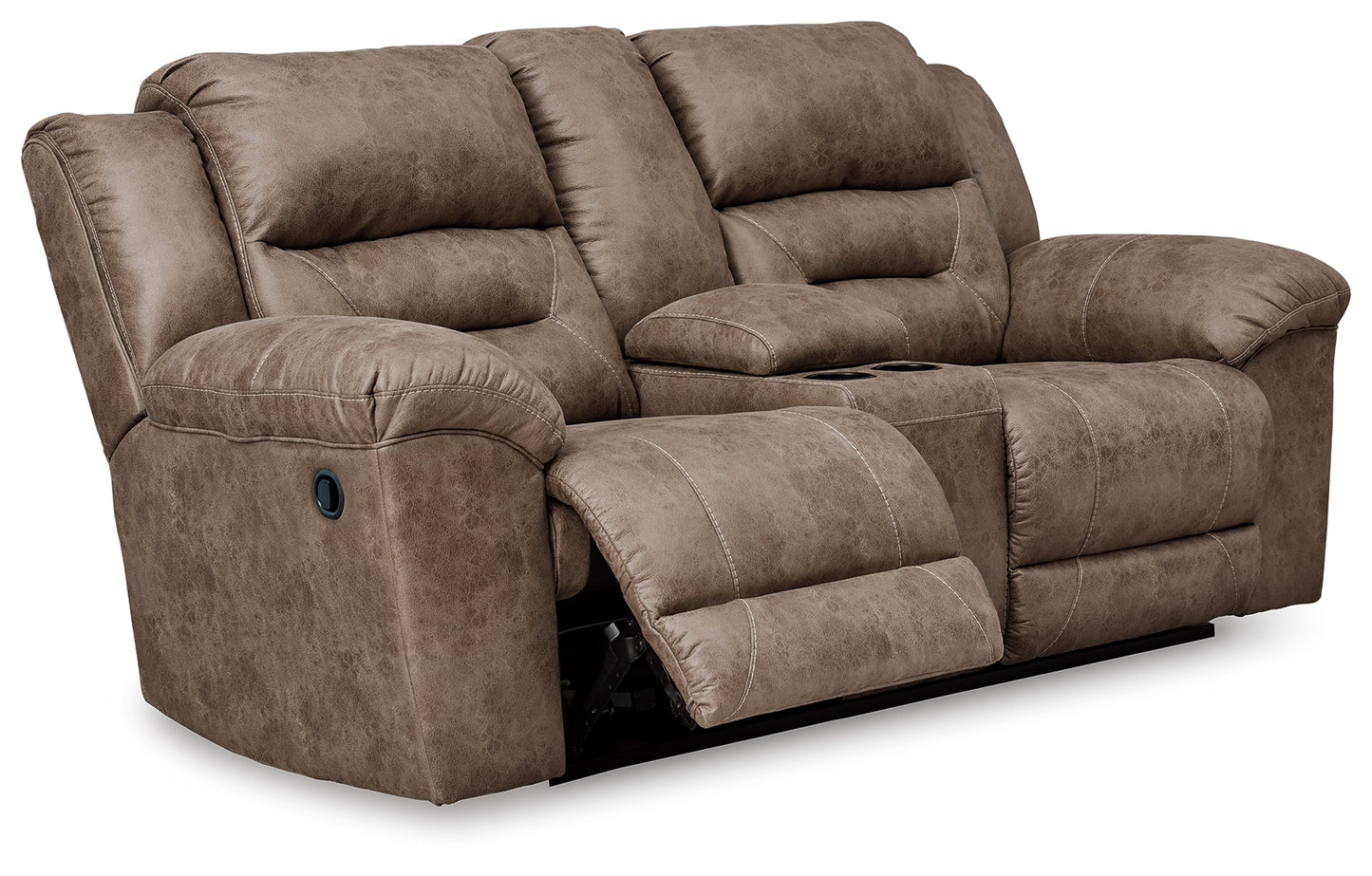 Myers Furniture Outlet - Ashley Furniture - Stoneland Living Room - DBL Rec Loveseat w/Console / Fossil - 3990594