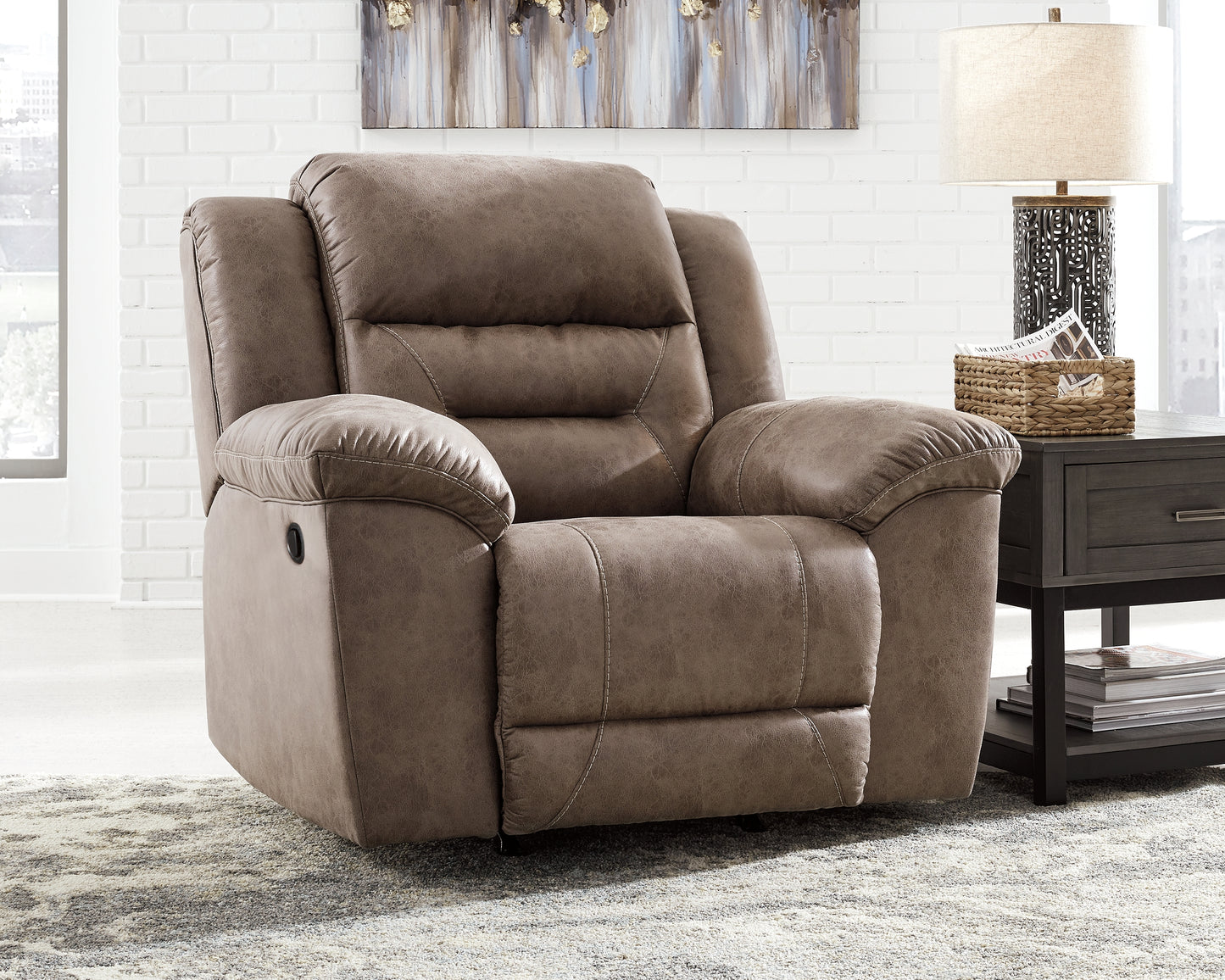 Myers Furniture Outlet - Ashley Furniture - Stoneland Living Room - Rocker Recliner / Fossil - 3990525