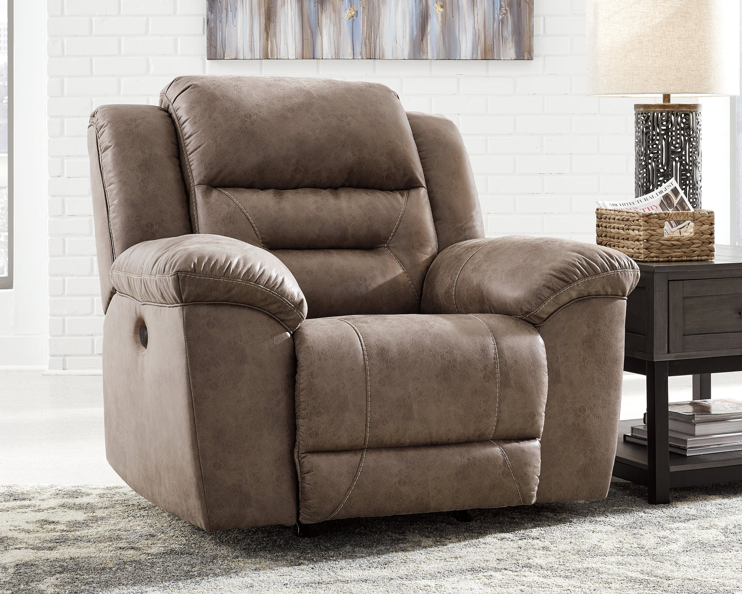 Myers Furniture Outlet - Ashley Furniture - Stoneland Living Room - Power Rocker Recliner / Fossil - 3990598